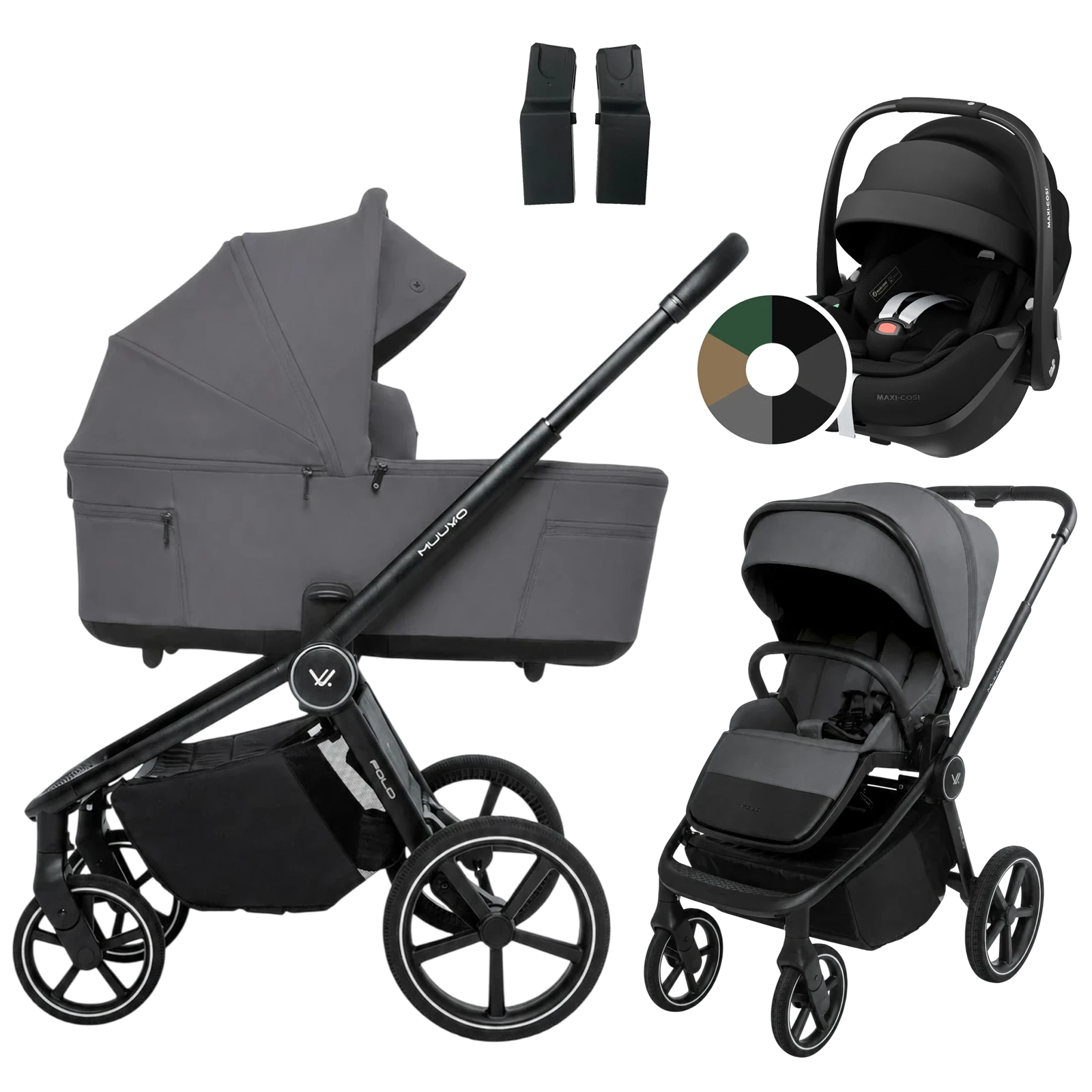 Muuvo Fold + Maxi-Cosi Pebble 360 Pro2 + GRATIS - 3w1 | Iron Graphite