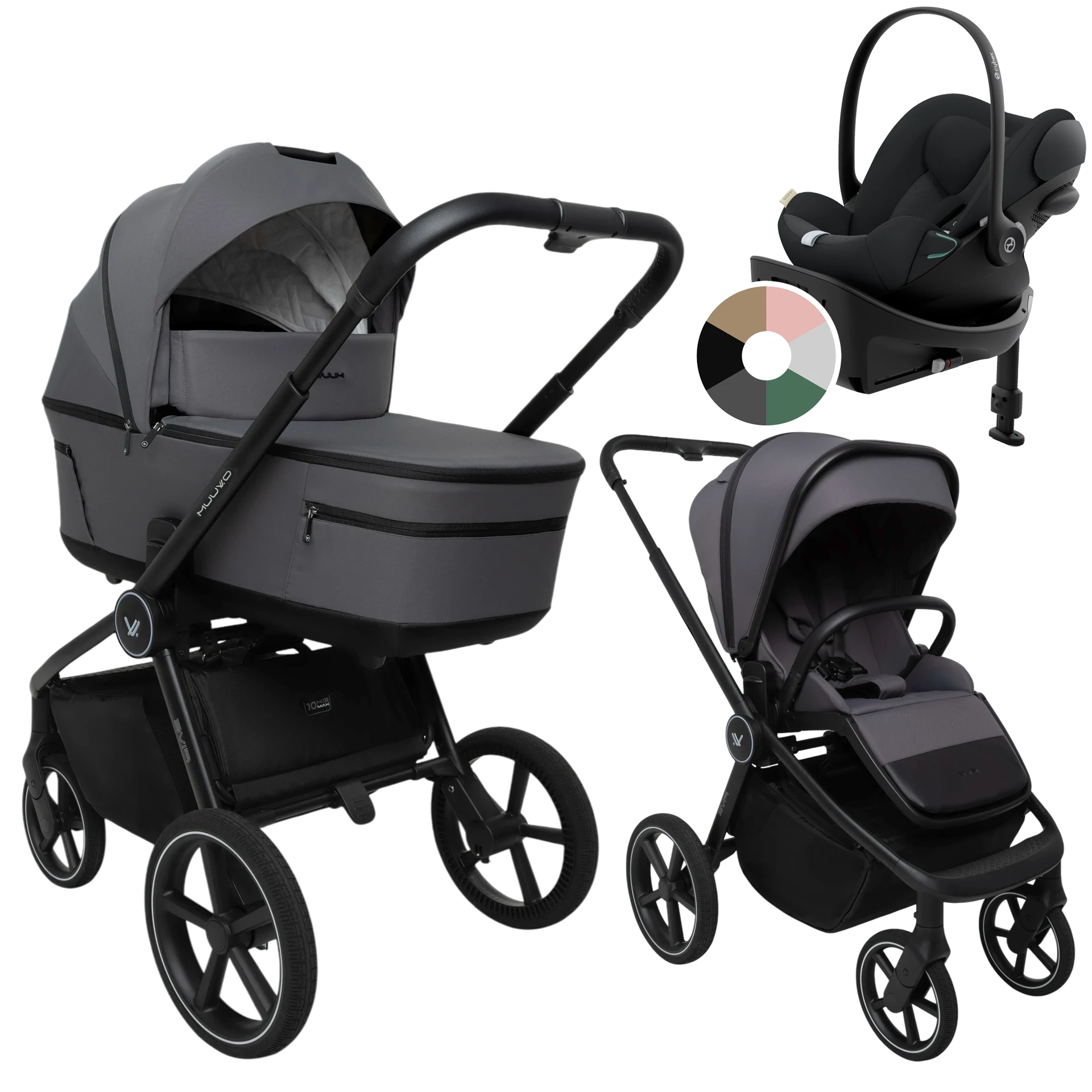 Muuvo Five + Cybex Cloud G + baza G +GRATIS - 4w1 | Iron Graphite