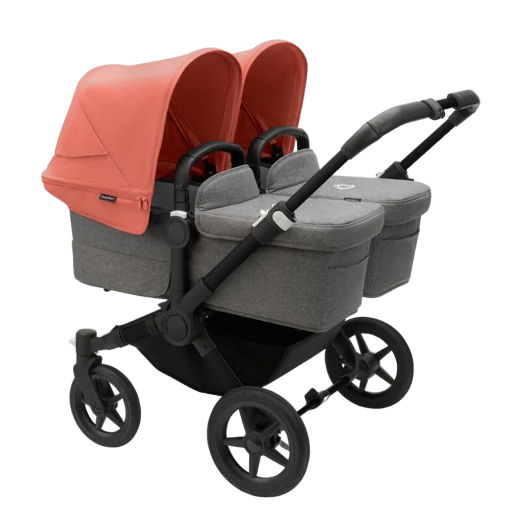 Bugaboo Donkey 5 Twin | Black-Grey Melange-Sunrise Red