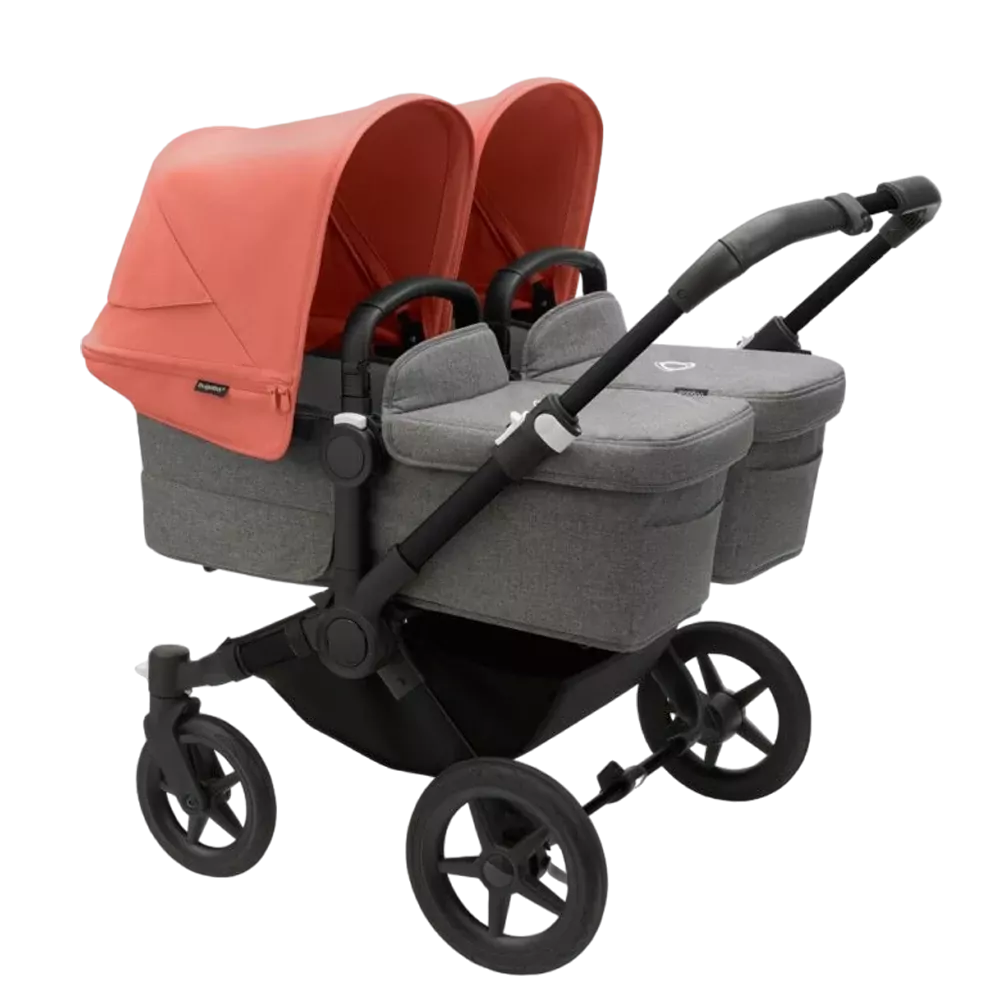 Bugaboo Donkey 5 Twin | Black-Grey Melange-Sunrise Red