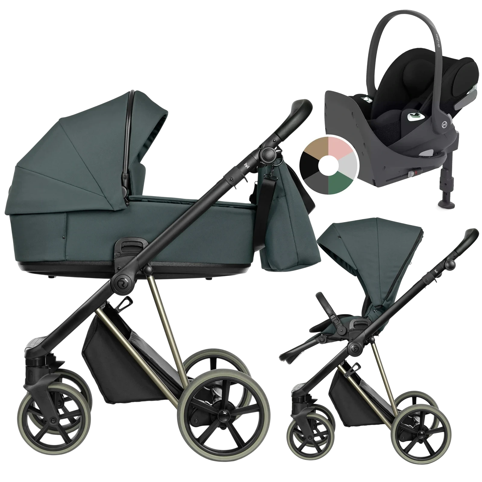 Roan Ivi 2.0 Vintage + Cybex Cloud T + baza T + GRATIS - 4w1 | Himalayan Green