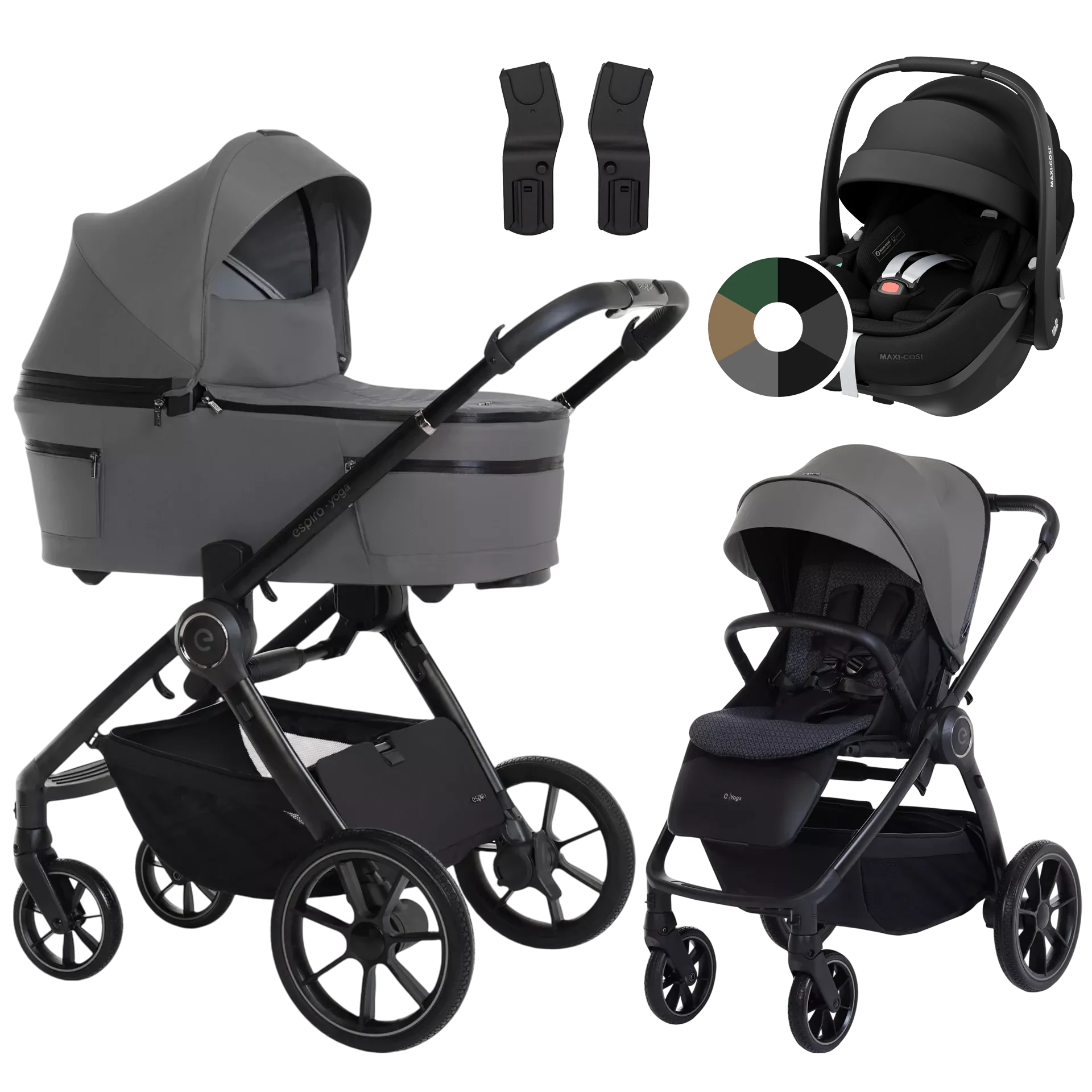 Espiro Yoga 2025 + Maxi-Cosi Pebble 360 Pro2 +GRATIS - 3w1 | 117 Gray Zen