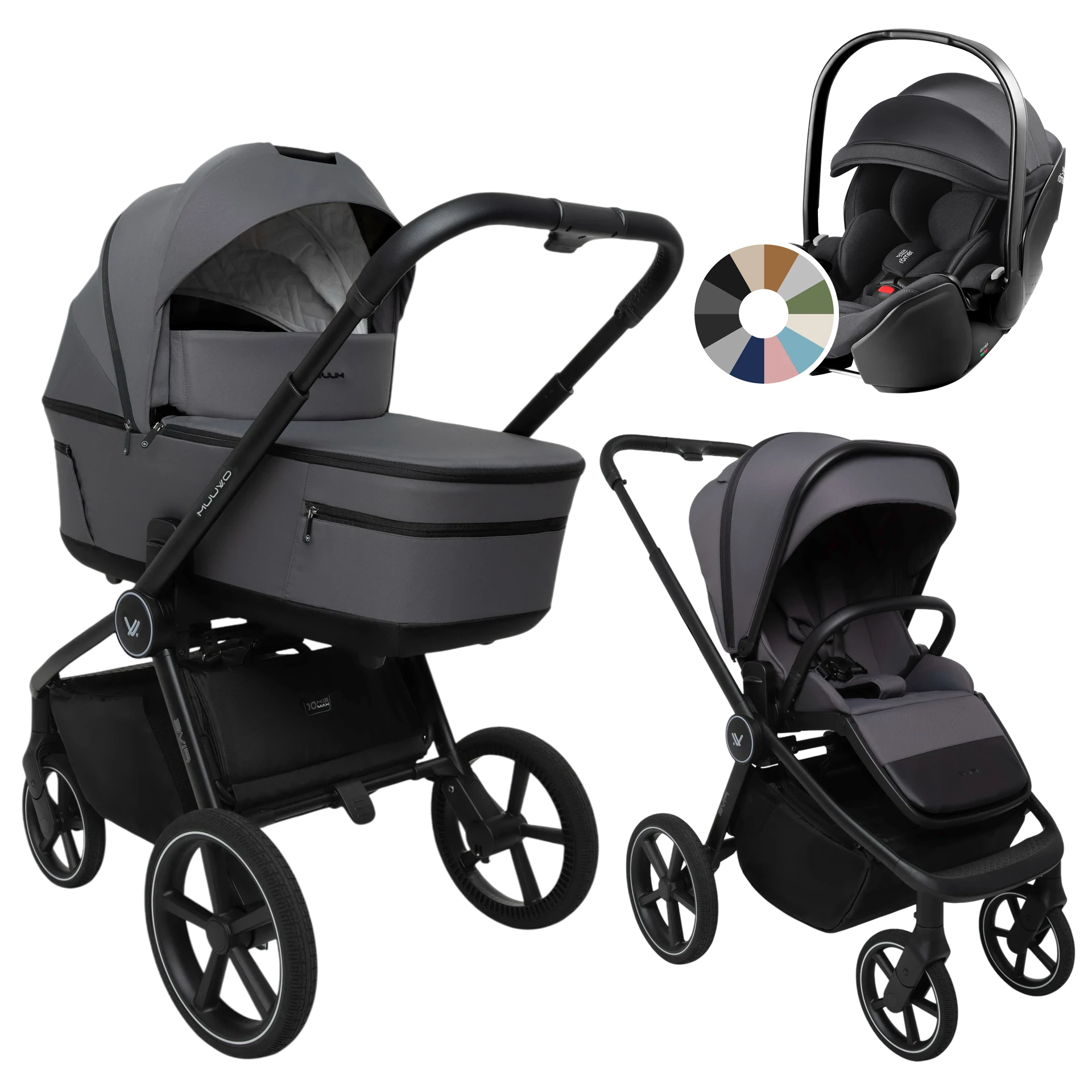 Muuvo Five + Britax Römer Baby-Safe Pro +GRATIS - 3w1 | Iron Graphite