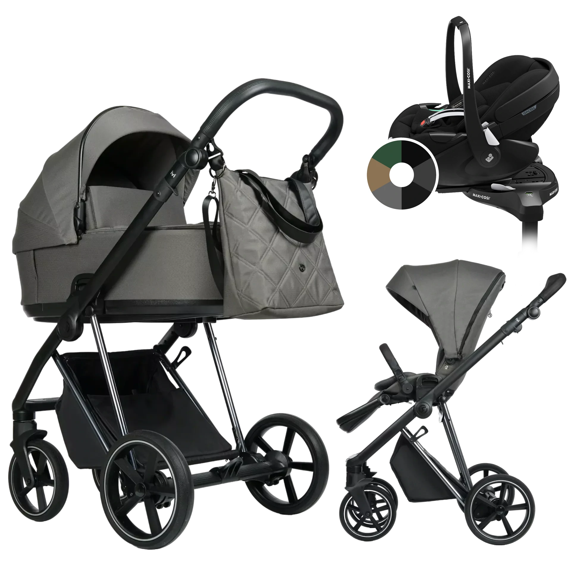 Roan Ivi 2.0 + Maxi-Cosi Pebble 360 Pro2 + baza +GRATIS - 4w1 | Taupe
