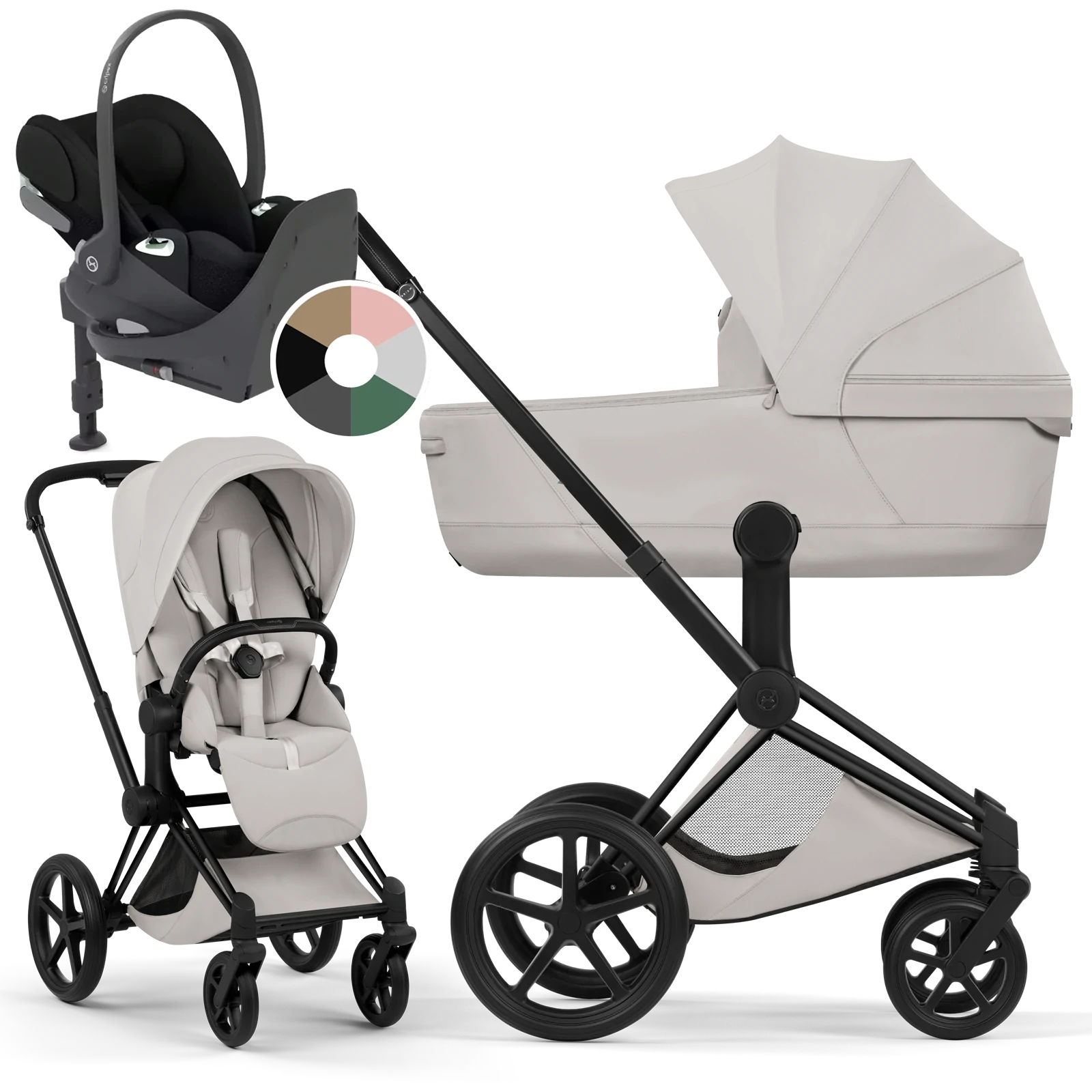 Cybex Priam 5.0 - wózek 4w1 | City Grey - Matt Black (Style)