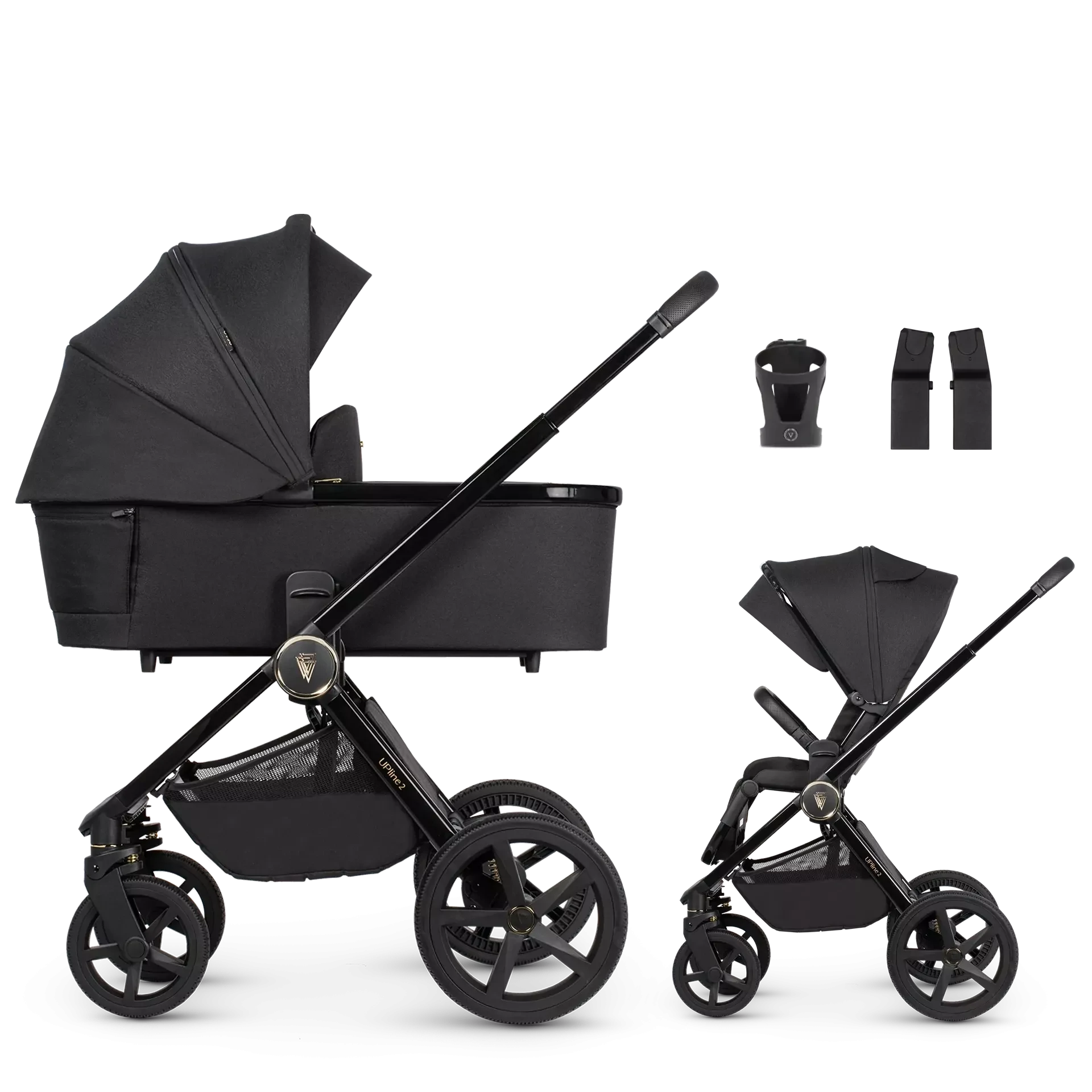 Venicci Upline 2 +AKCESORIA - 2w1 | All Black