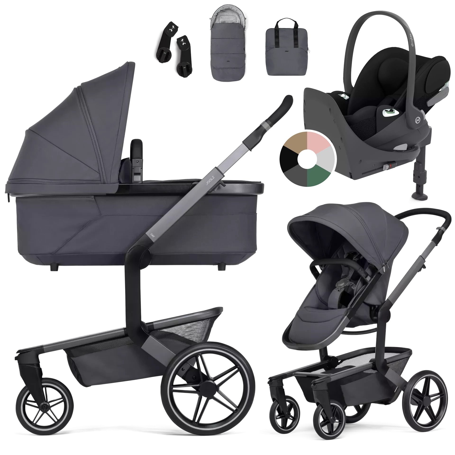 Joolz Day5 + Cybex Cloud T i-Size + baza T +GRATISY - 4w1 | Stone Grey