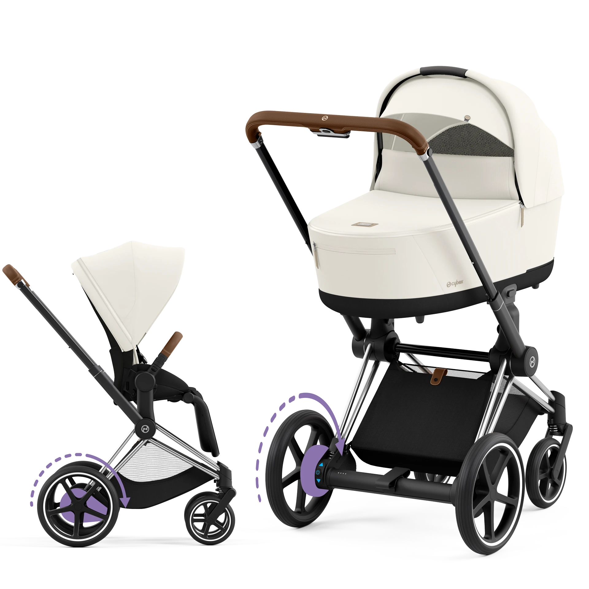 Cybex e-Priam 4.0 - 2w1 | Off White (Chrome Brown Frame)