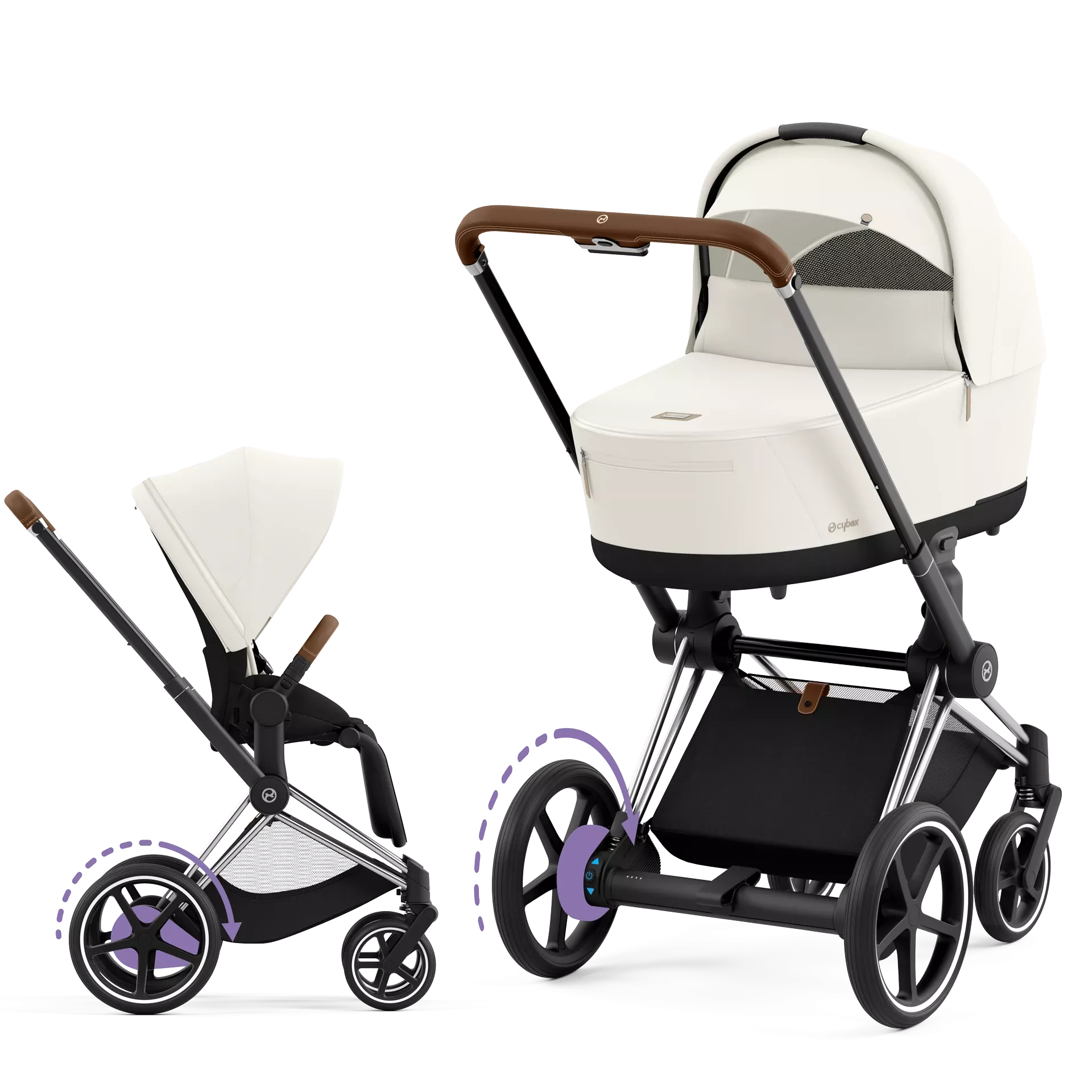 Cybex e-Priam 4.0 - 2w1 | Off White (Chrome Brown Frame)