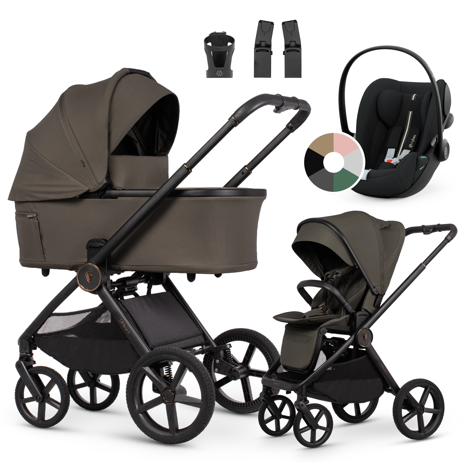 Venicci Upline 3 + Cybex Cloud G3 i-Size + AKCESORIA - 3w1 | Truffle