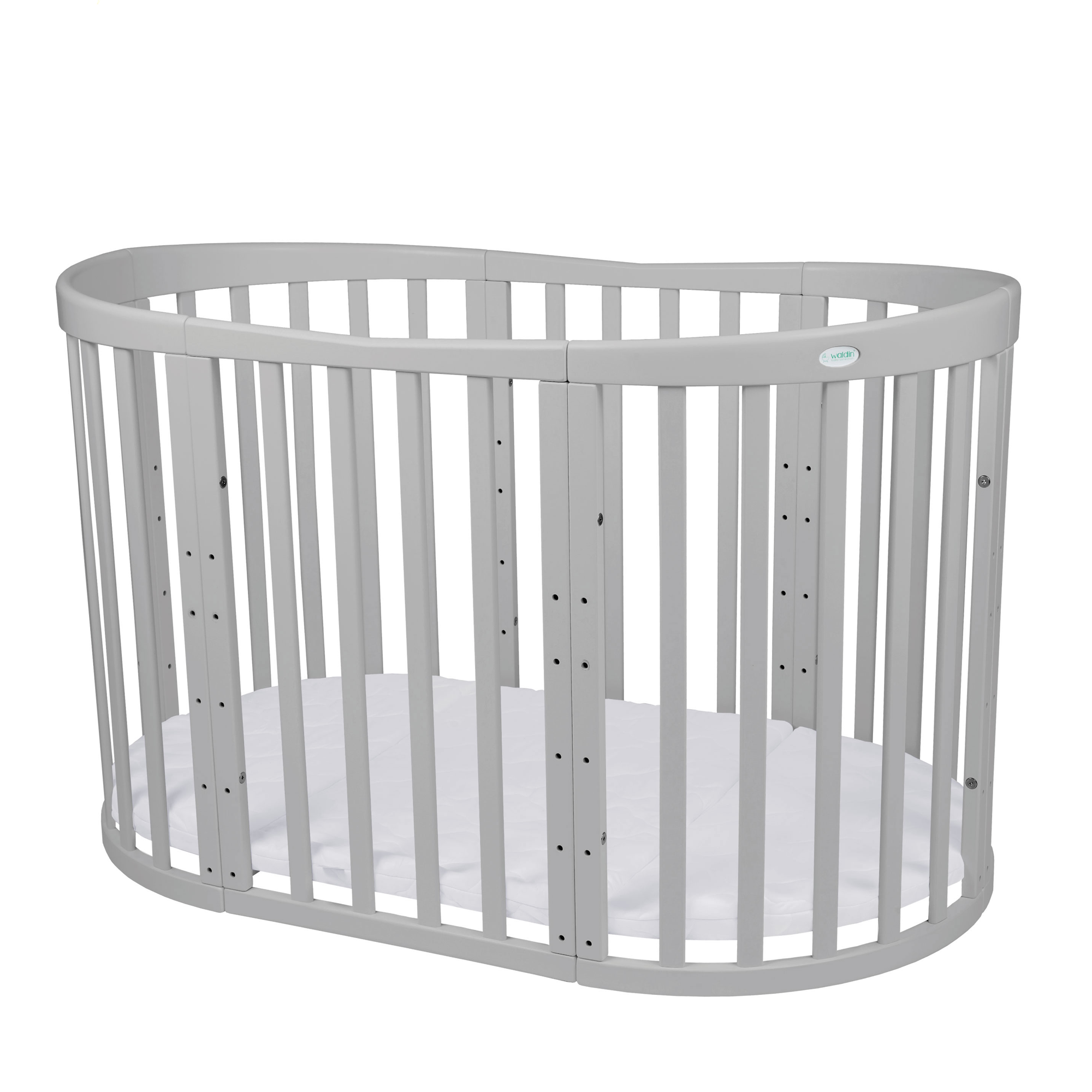 Waldin - owalne łóżeczko 7w1 | Grey Waldin - owalne łóżeczko 7w1 | Grey