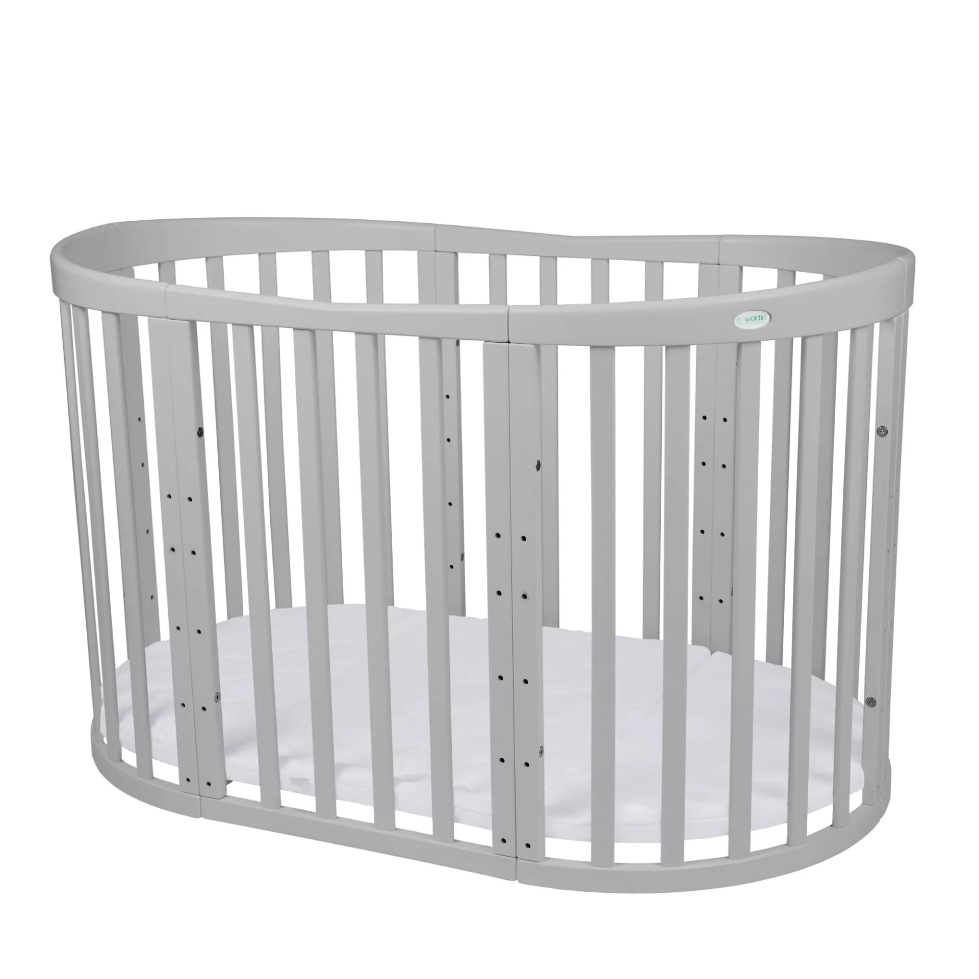 Waldin - owalne łóżeczko 7w1 | Grey Waldin - owalne łóżeczko 7w1 | Grey