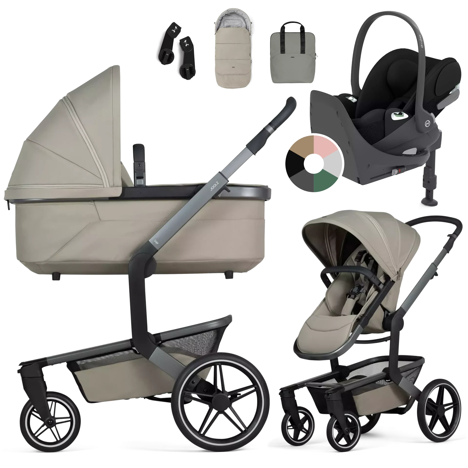 Joolz Day5 + Cybex Cloud T i-Size + baza T +GRATISY - 4w1 | Sage Green