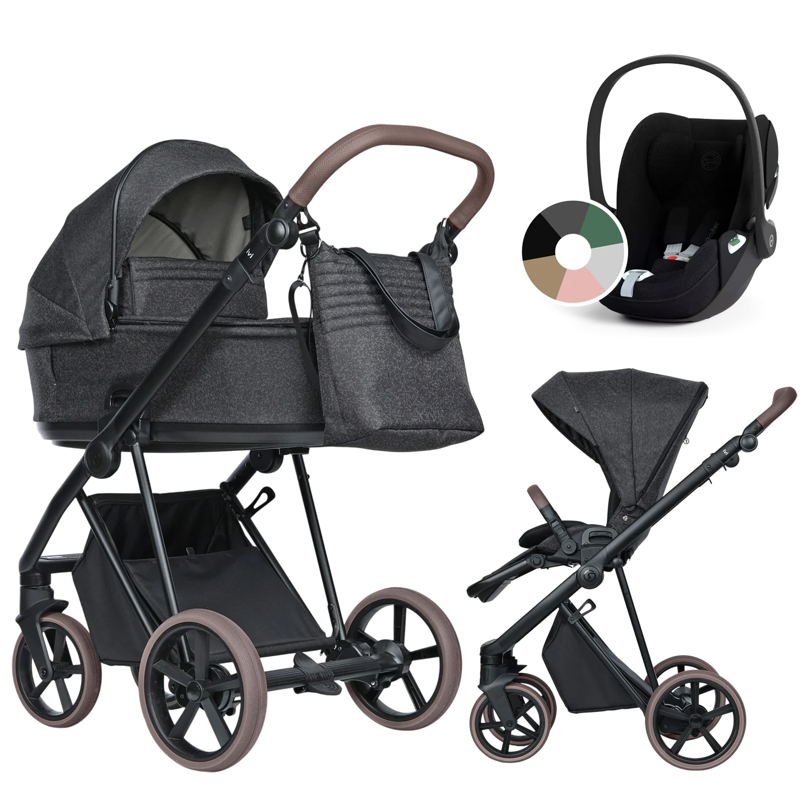 Roan Ivi 2.0 Vintage + Cybex Cloud T i-Size +GRATIS - 3w1 | Pixel Dark
