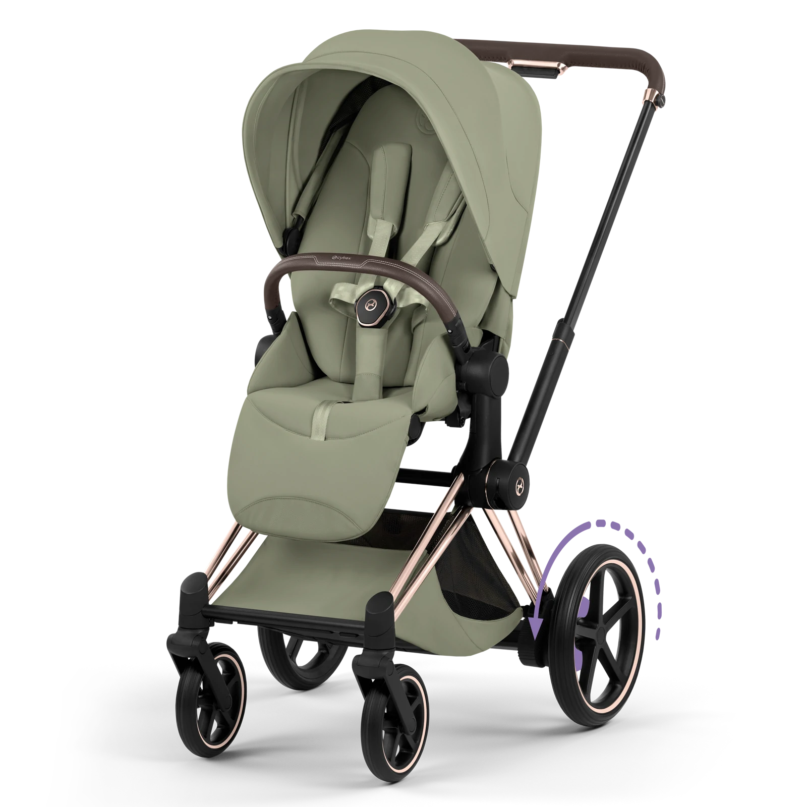 Cybex e-Priam 5.0 - wózek 2w1 | Sage Green - Rosegold (Style)