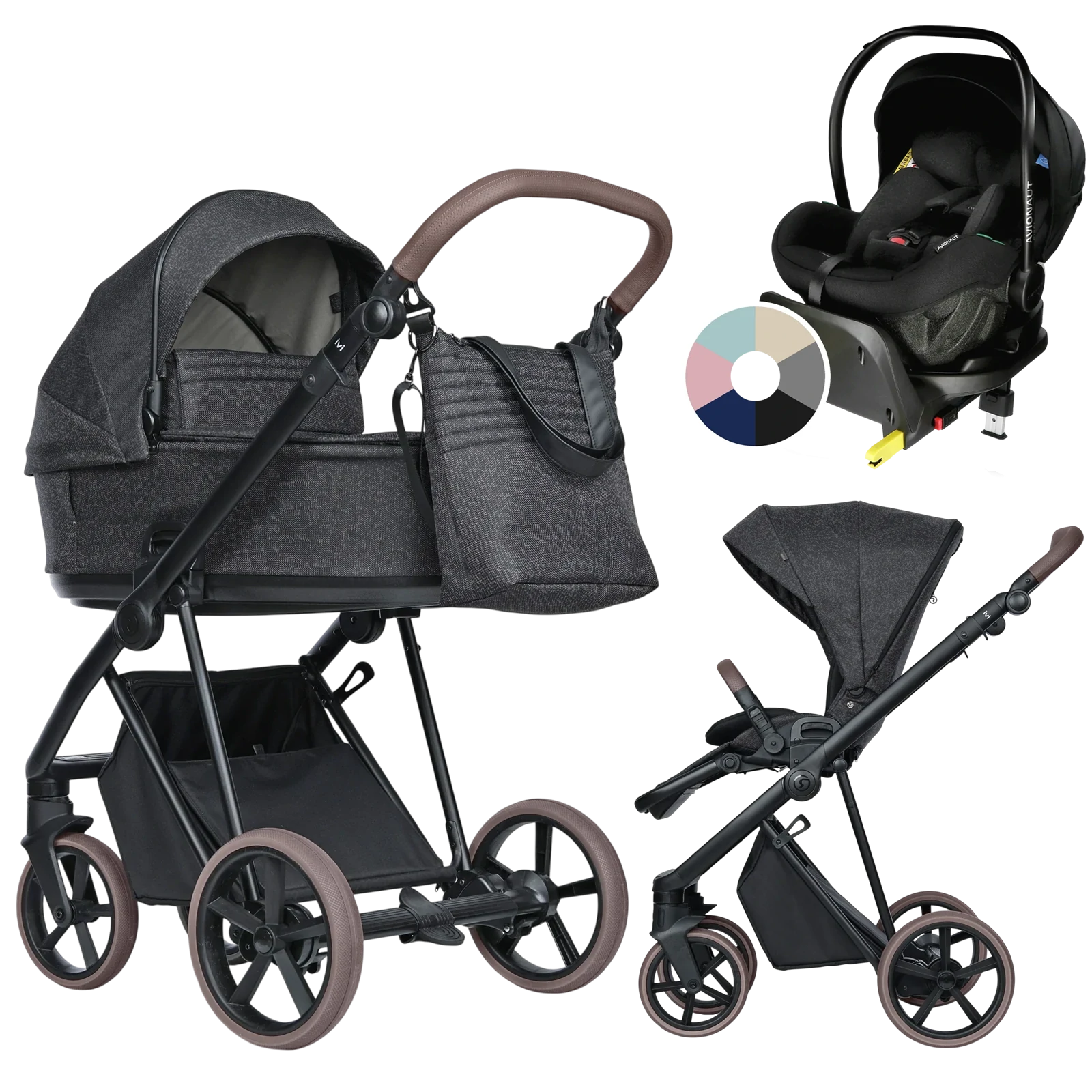 Roan Ivi 2.0 Vintage + Avionaut Pixel Pro 2.0 C + baza IQ Orbit + GRATIS - 4w1 | Pixel Dark