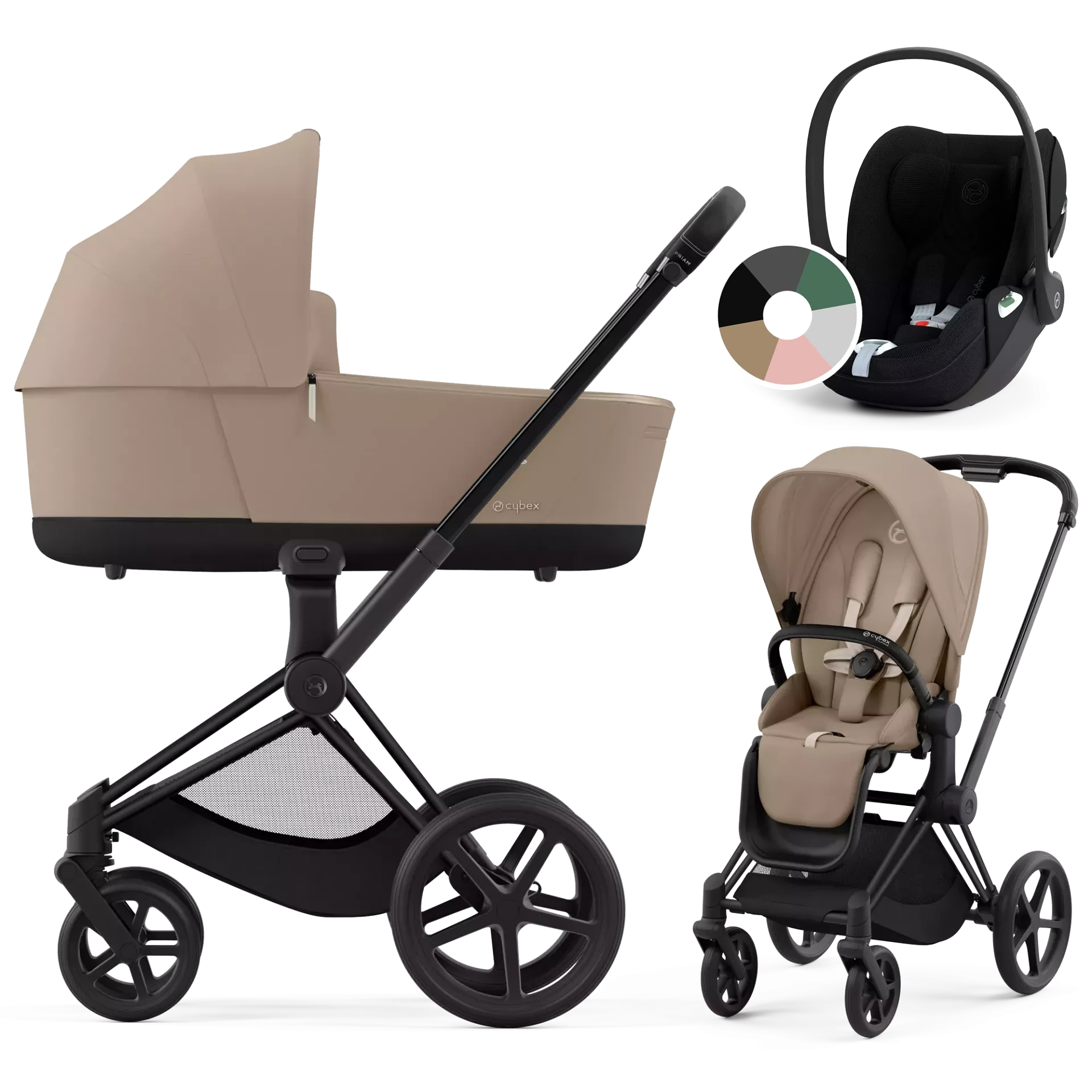Cybex Priam 4.0 + Cybex Cloud T i-Size - 3w1 | Cozy Beige (Matt Black Frame)