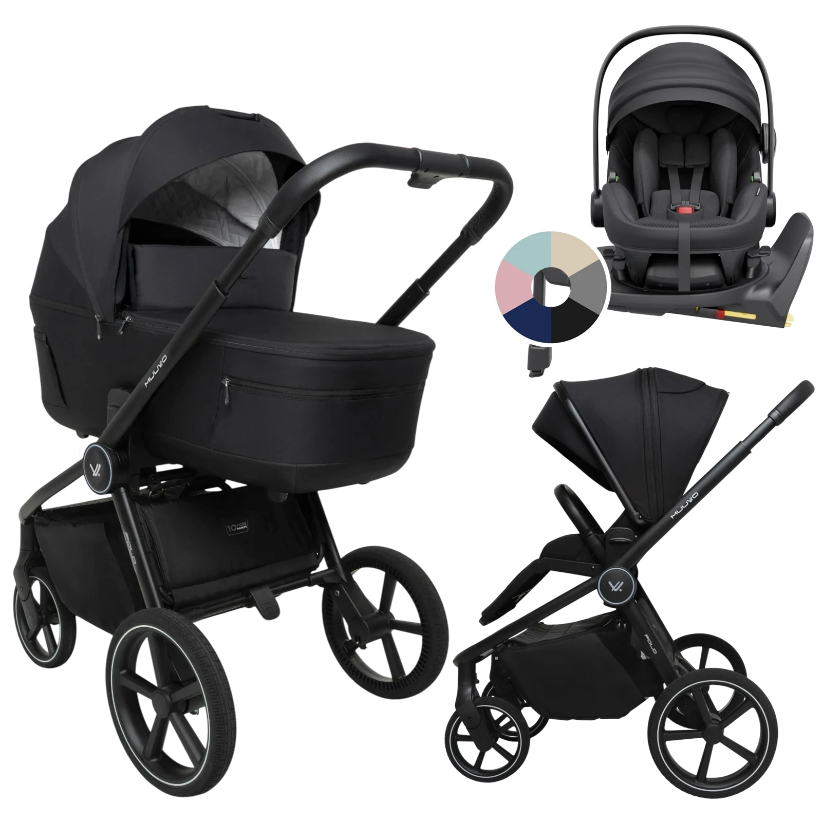 Muuvo Fold + Avionaut Pixel 3 + baza IQ Orbit + GRATIS - 4w1 | Classic Black