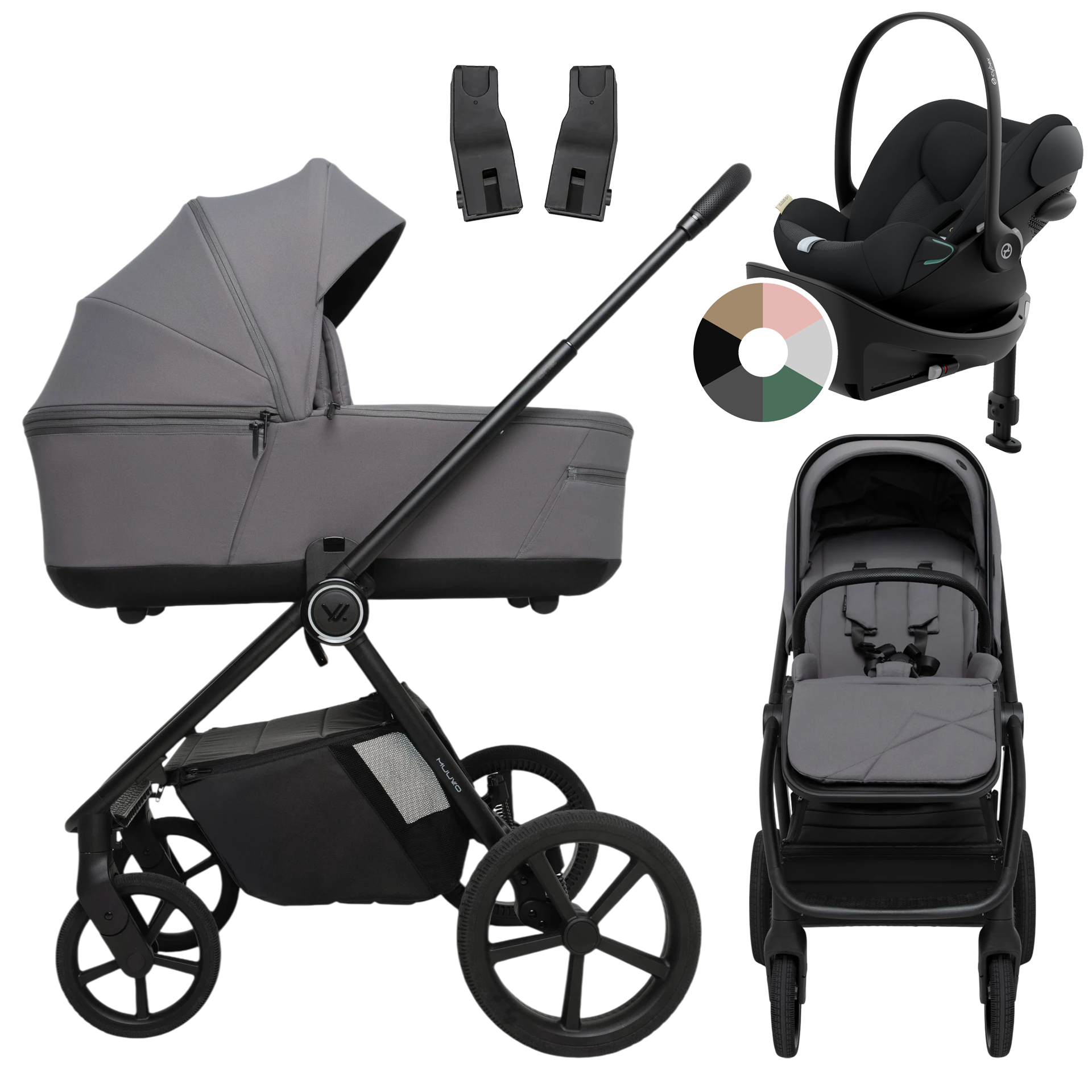 Muuvo One + Cybex Cloud G + baza G +GRATIS - 4w1 | Gris