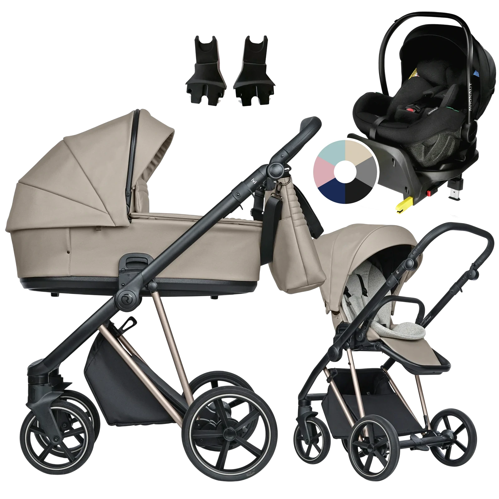 Roan Ivi 2.0 Vintage + Avionaut Pixel Pro 2.0 C + baza IQ Orbit + GRATIS - 4w1 | Almond Sugar