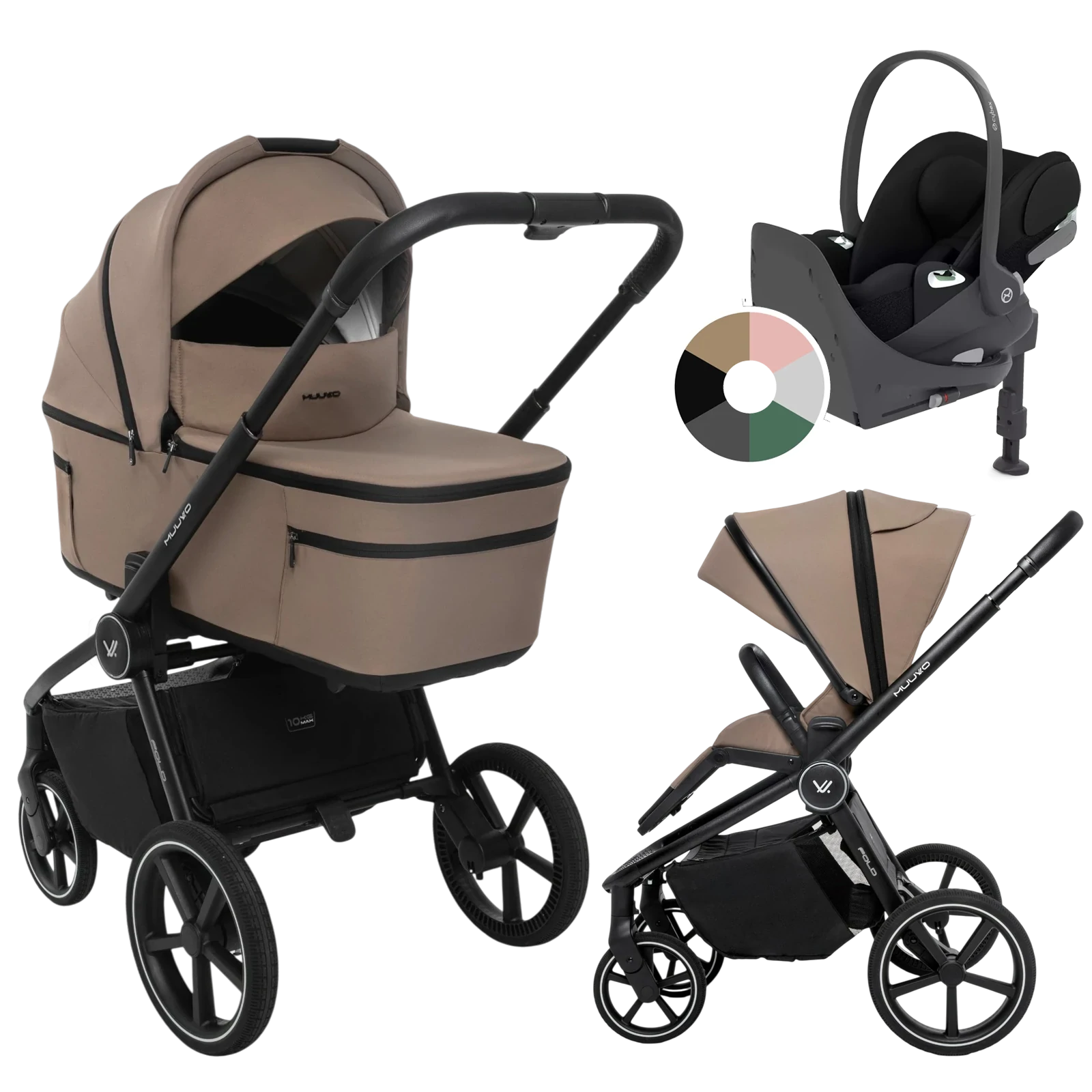 Muuvo Fold + Cybex Cloud T + baza T + GRATIS - 4w1 | Mokka