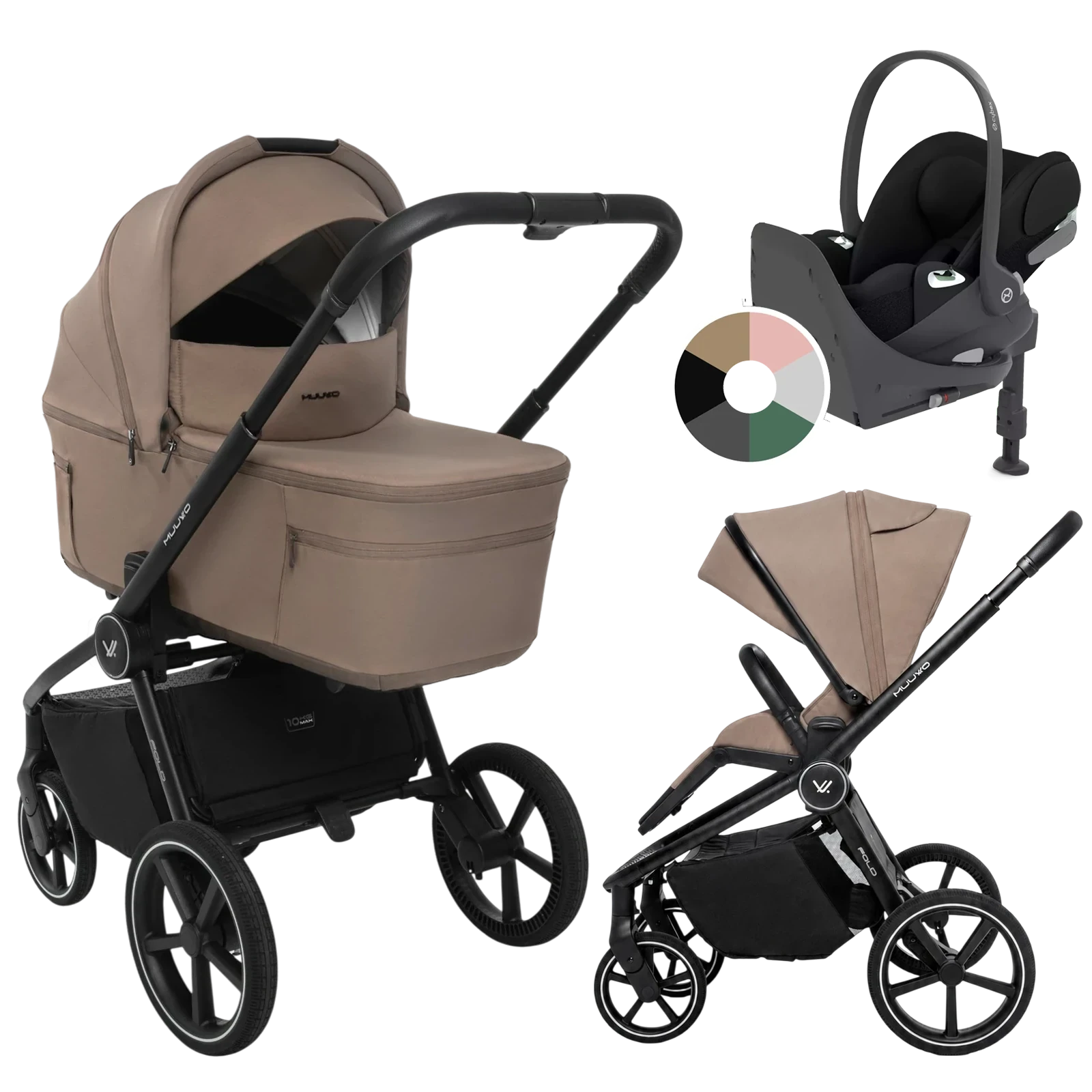 Muuvo Fold + Cybex Cloud T + baza T + GRATIS - 4w1 | Mokka