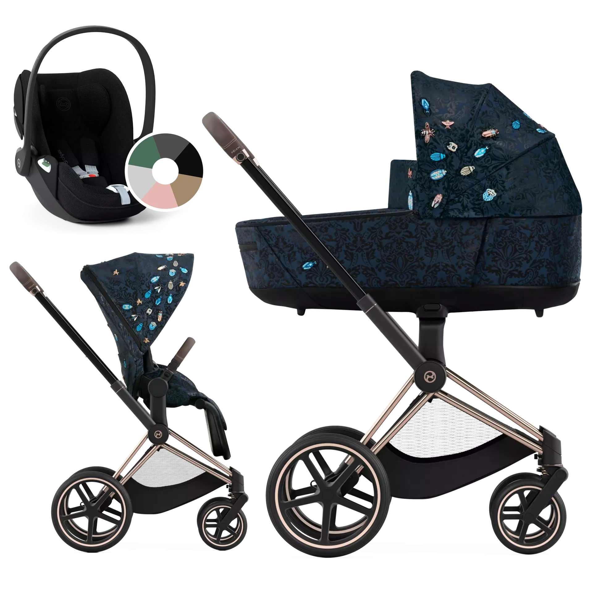 Cybex Priam 4.0 + Cybex Cloud T i-Size - 3w1 | Jewels Of Nature - Fashion Collection