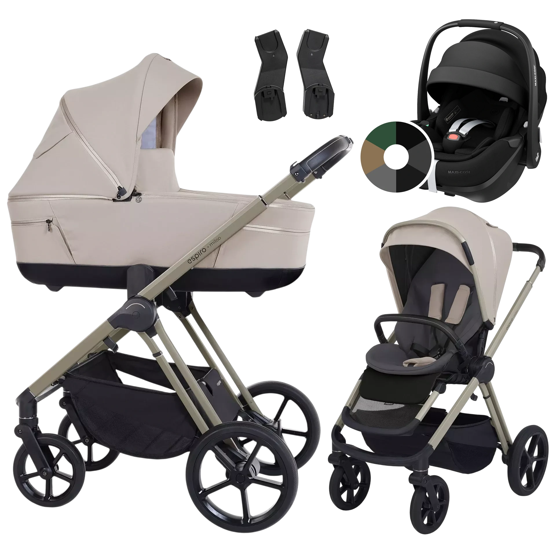 Espiro Miloo + Maxi-Cosi Pebble 360 Pro2 +GRATIS - 3w1 | 219 White Pearl