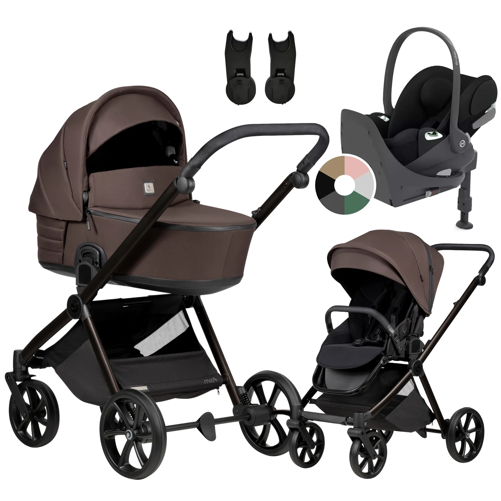 Tutis Mio 3 Plus + Cybex Cloud T + baza T + GRATIS - 4w1 | 024 Coffee Brown