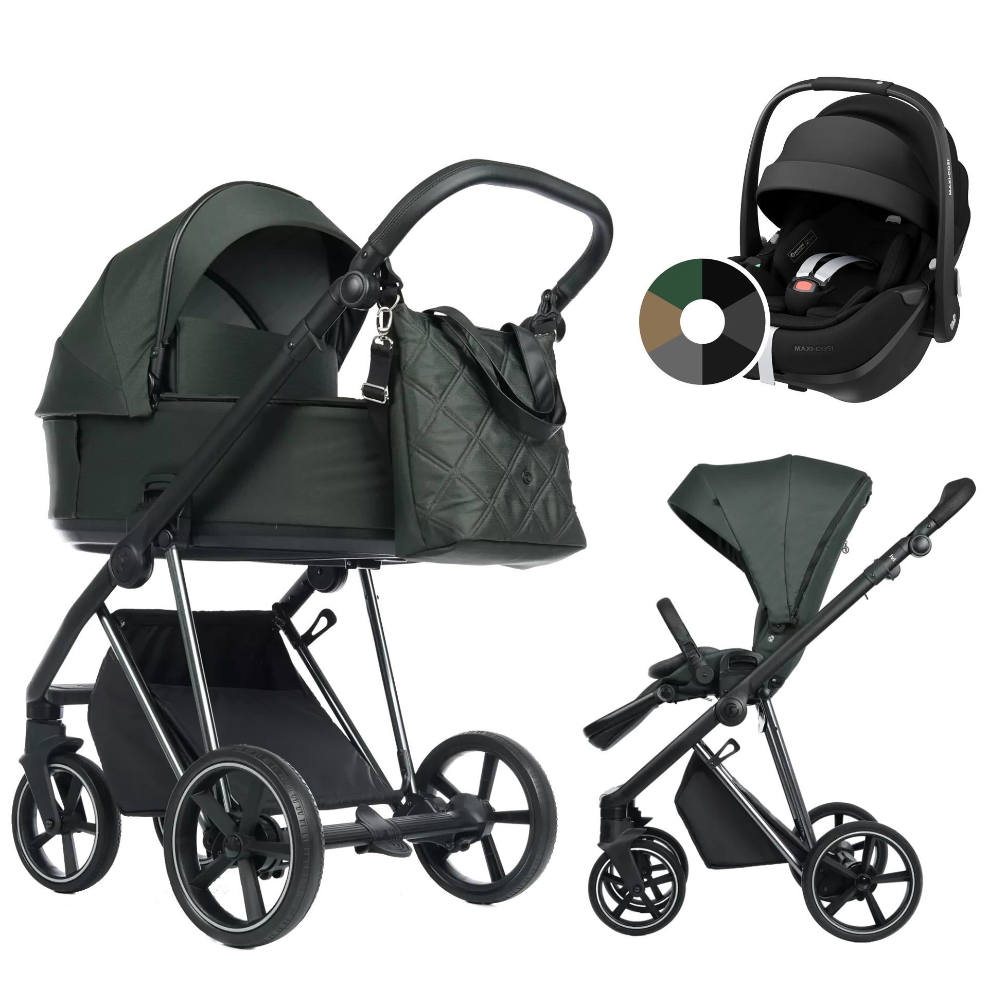 Roan Ivi 2.0 + Maxi-Cosi Pebble 360 Pro2 +GRATIS - 3w1 | Black Forest