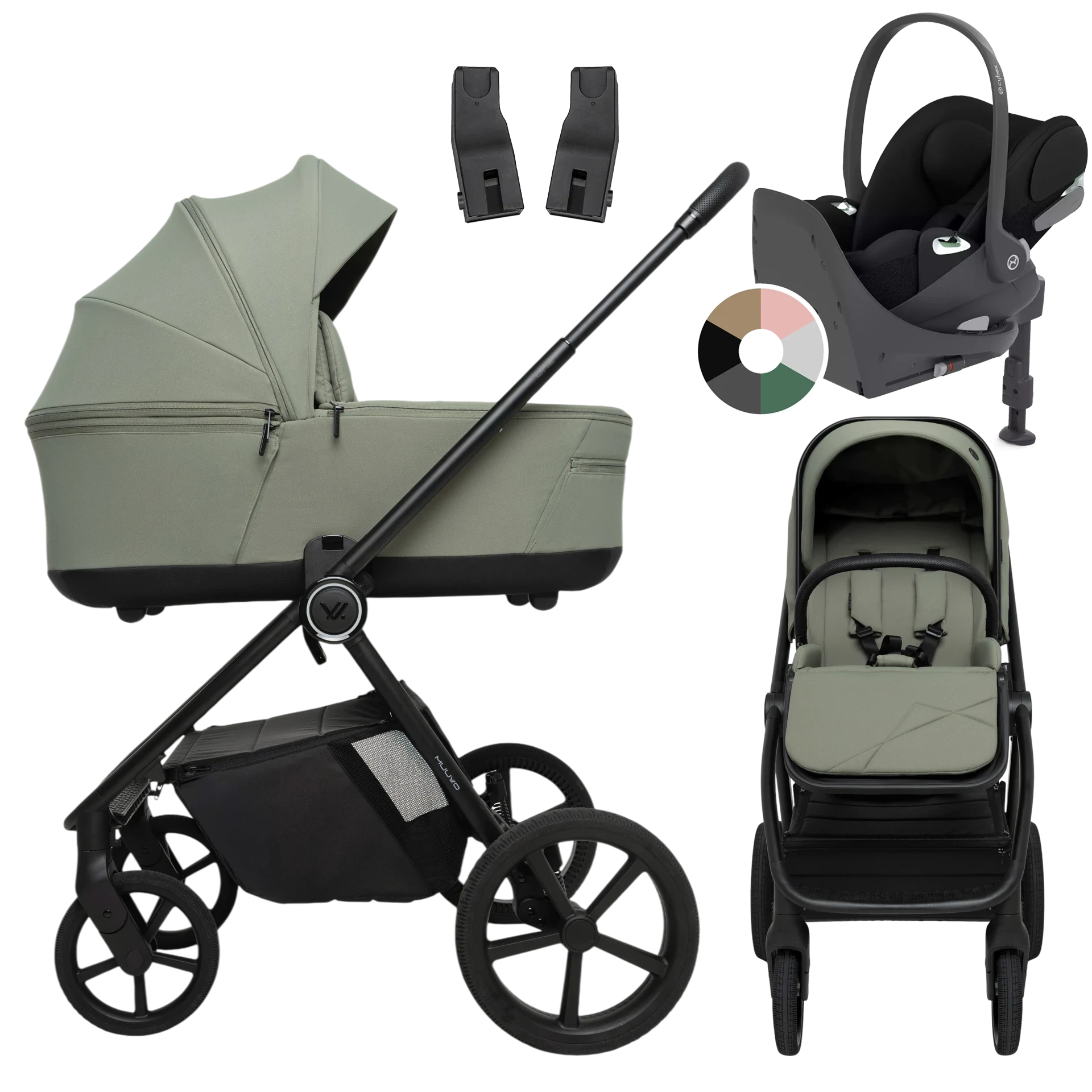 Muuvo One + Cybex Cloud T + baza T +GRATIS - 4w1 | Olive