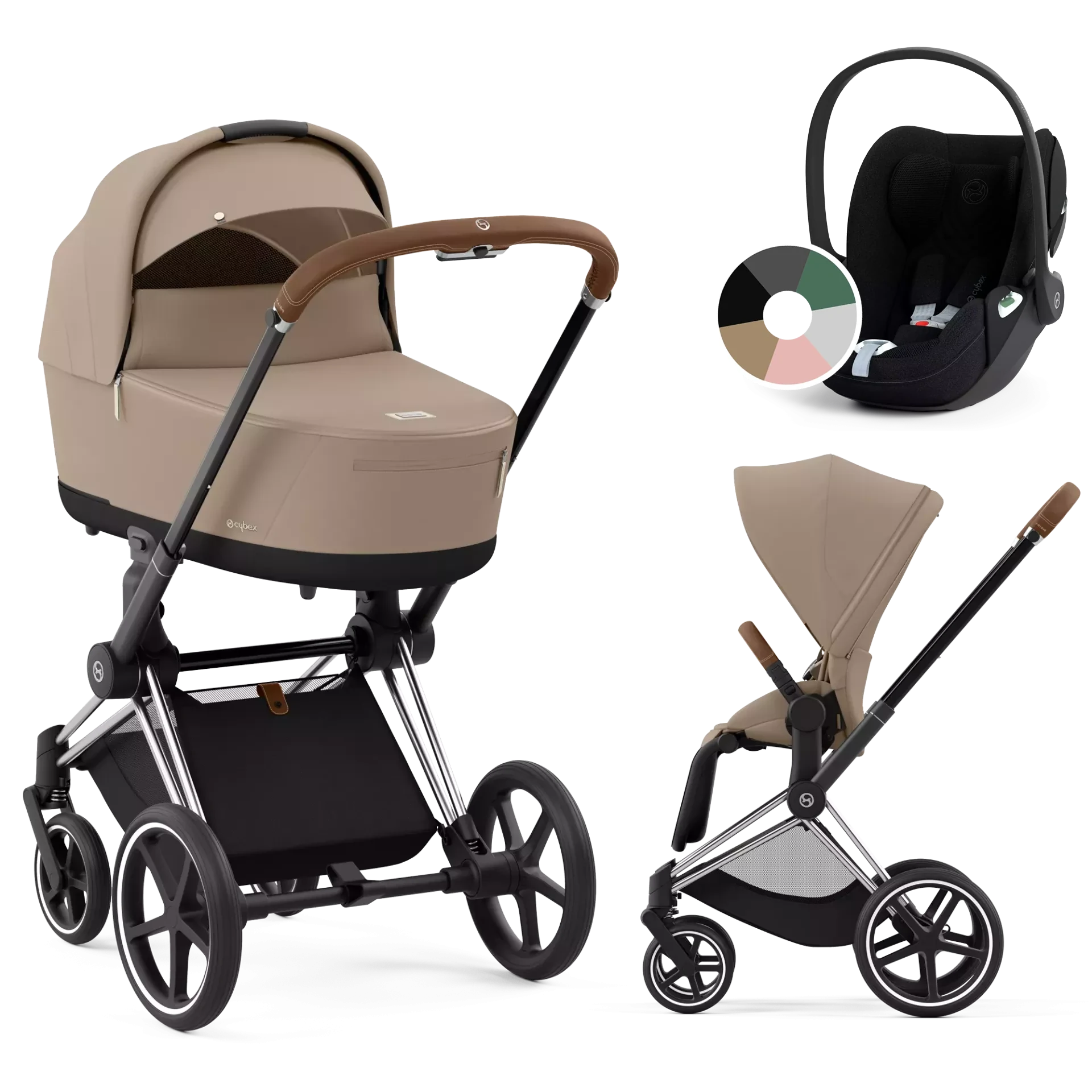Cybex Priam 4.0 + Cybex Cloud T i-Size - 3w1 | Cozy Beige (Chrome Brown Frame)