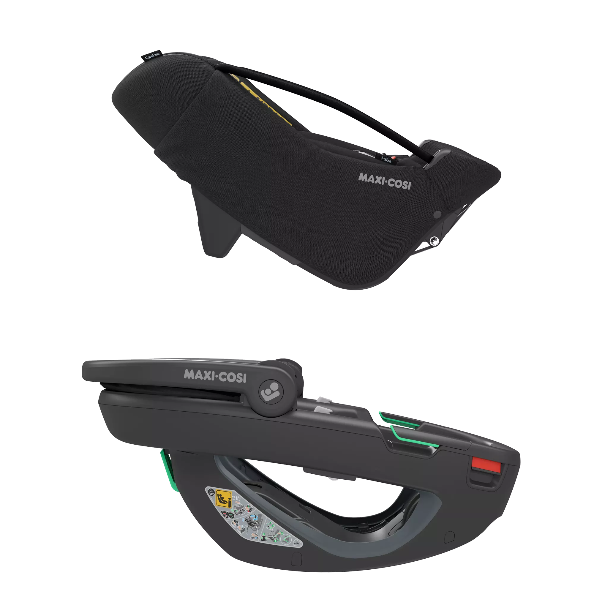Maxi-Cosi Coral 360 + baza FamilyFix 360 Pro | Essential Black