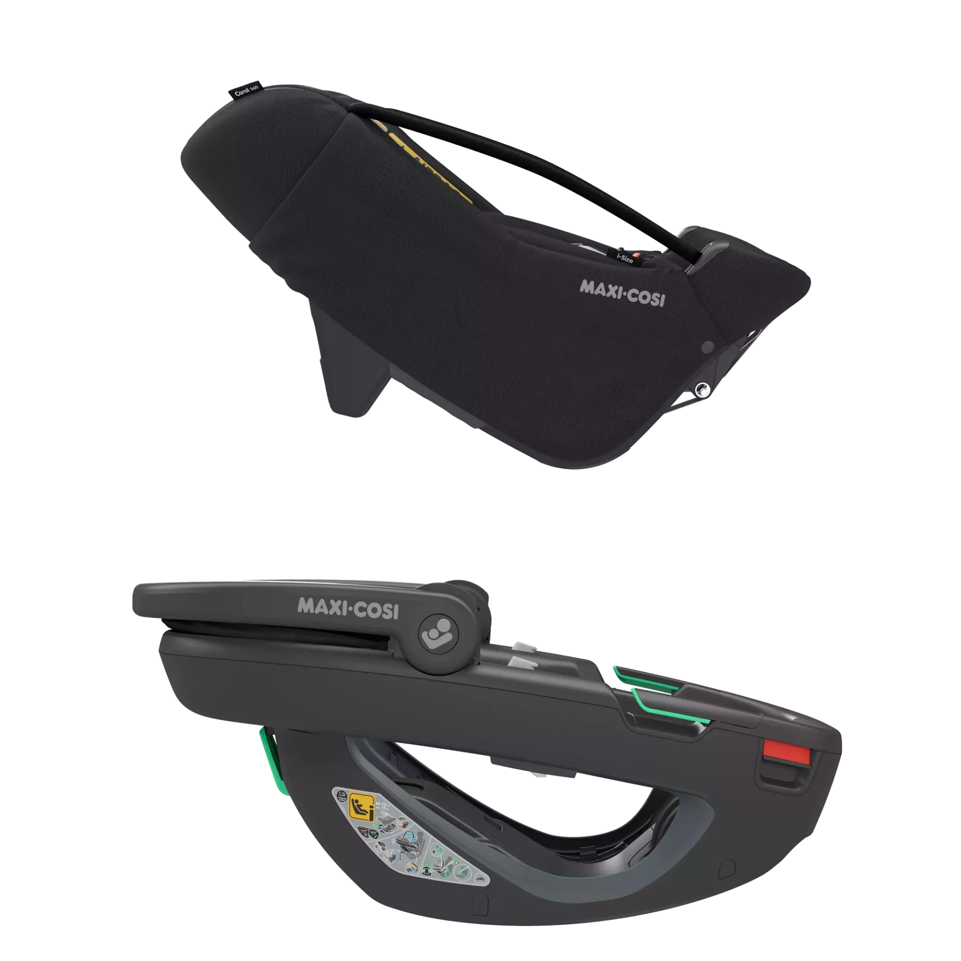Maxi-Cosi Coral 360 + baza FamilyFix 360 Pro | Essential Black