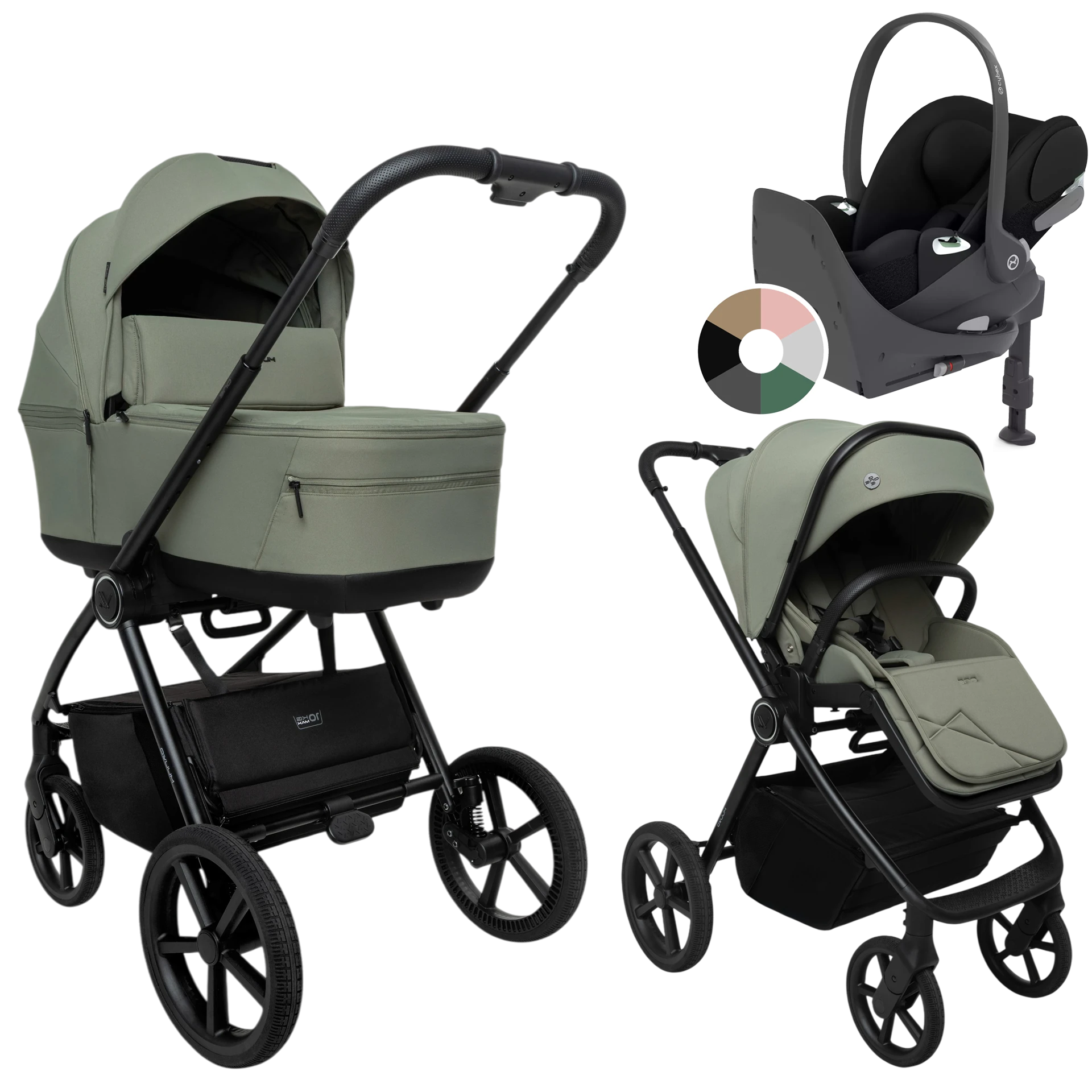 Muuvo One + Cybex Cloud T + baza T +GRATIS - 4w1 | Olive