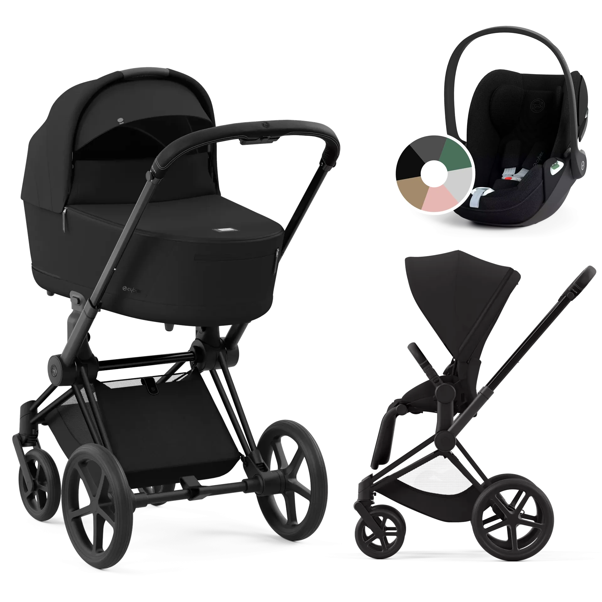 Cybex Priam 4.0 + Cybex Cloud T i-Size - 3w1 | Sepia Black (Matt Black Frame)
