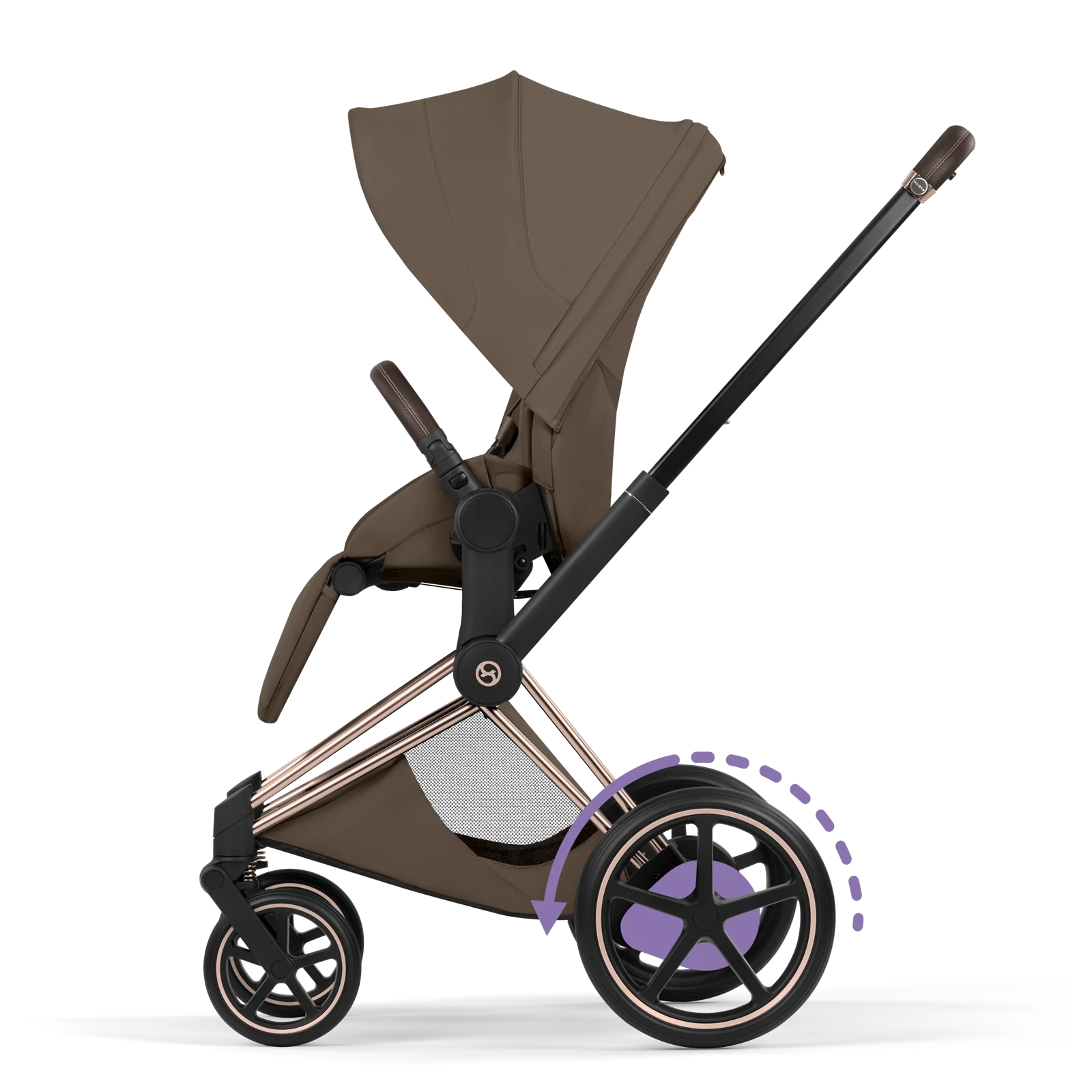 Cybex e-Priam 5.0 - wózek 2w1 | Coconut Brown - Rosegold (Style)