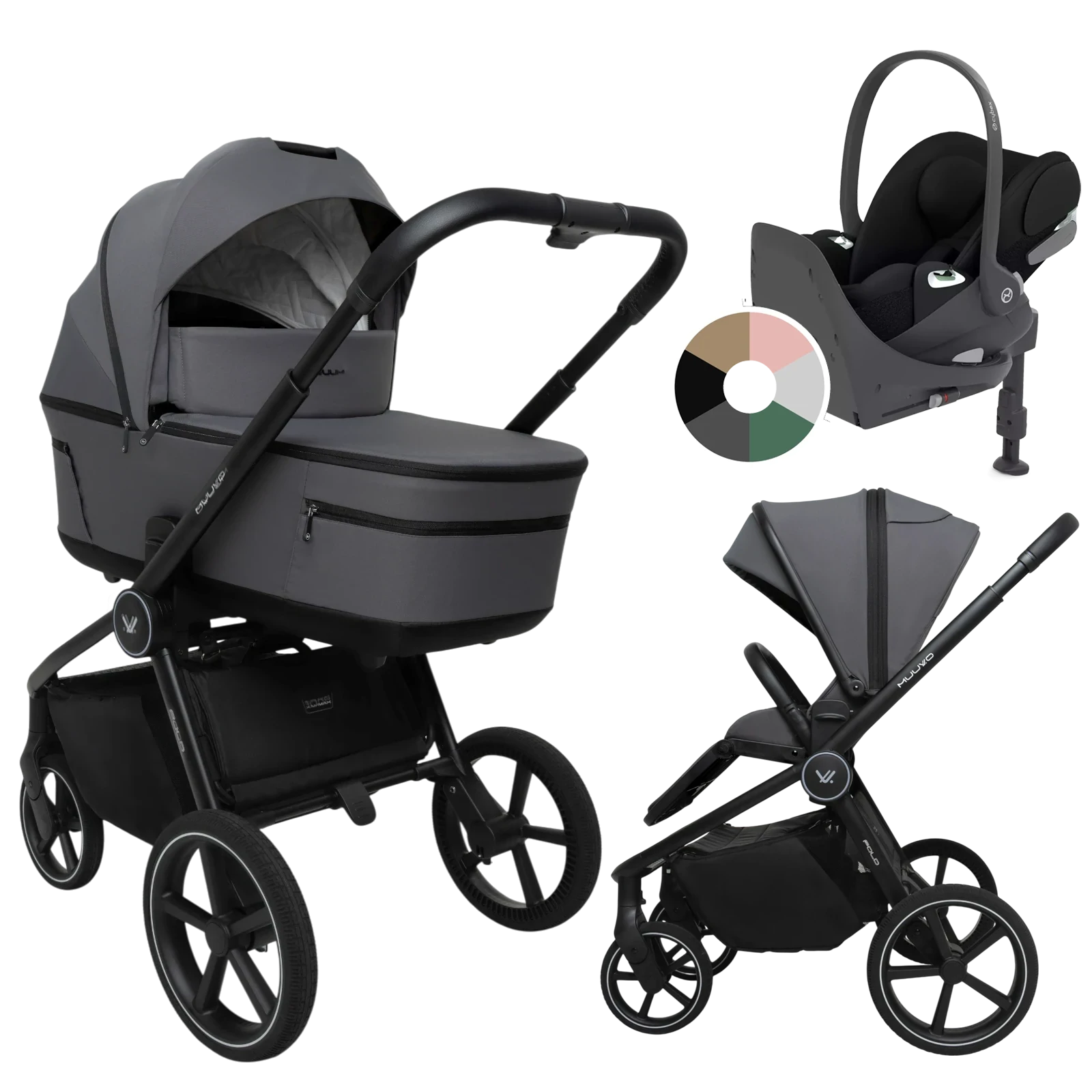 Muuvo Fold + Cybex Cloud T + baza T + GRATIS - 4w1 | Iron Graphite