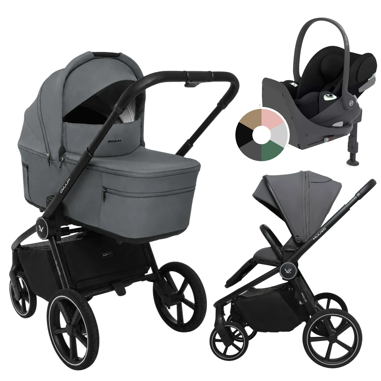 Muuvo Fold + Cybex Cloud T + baza T + GRATIS - 4w1 | Iron Graphite