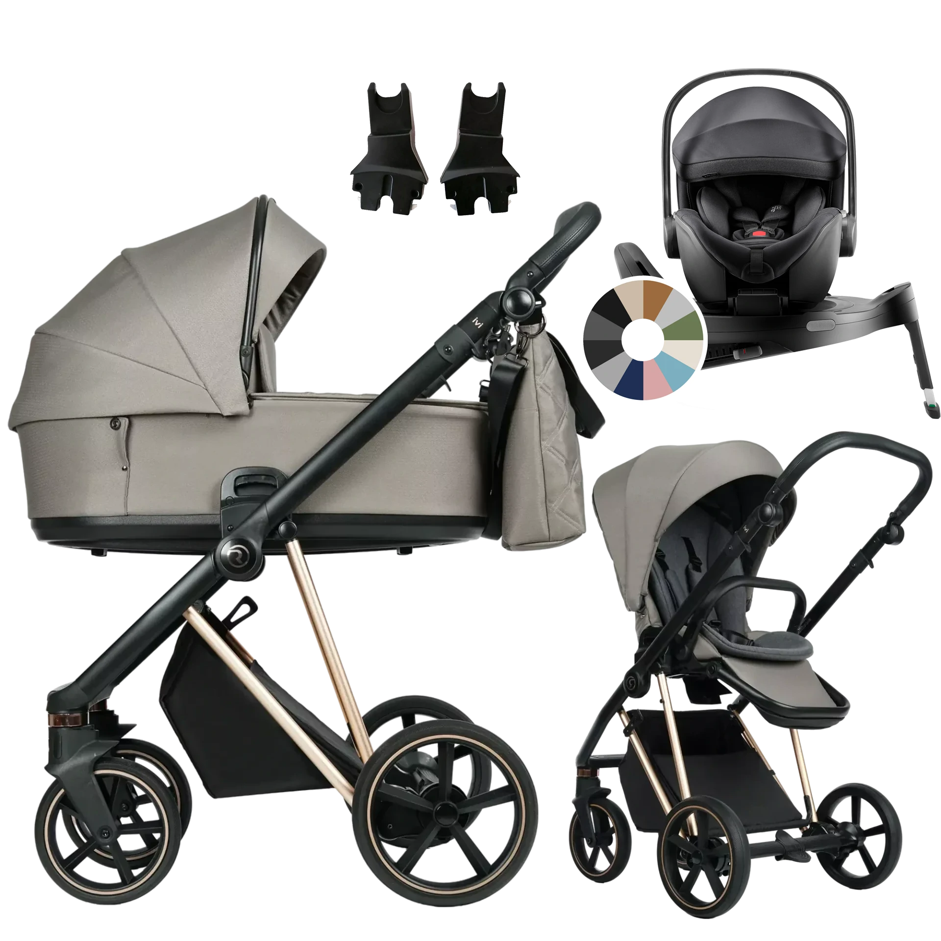 Roan Ivi 2.0 + Britax Römer Baby-Safe Pro + baza Vario 5Z +GRATIS - 4w1 | Mocca