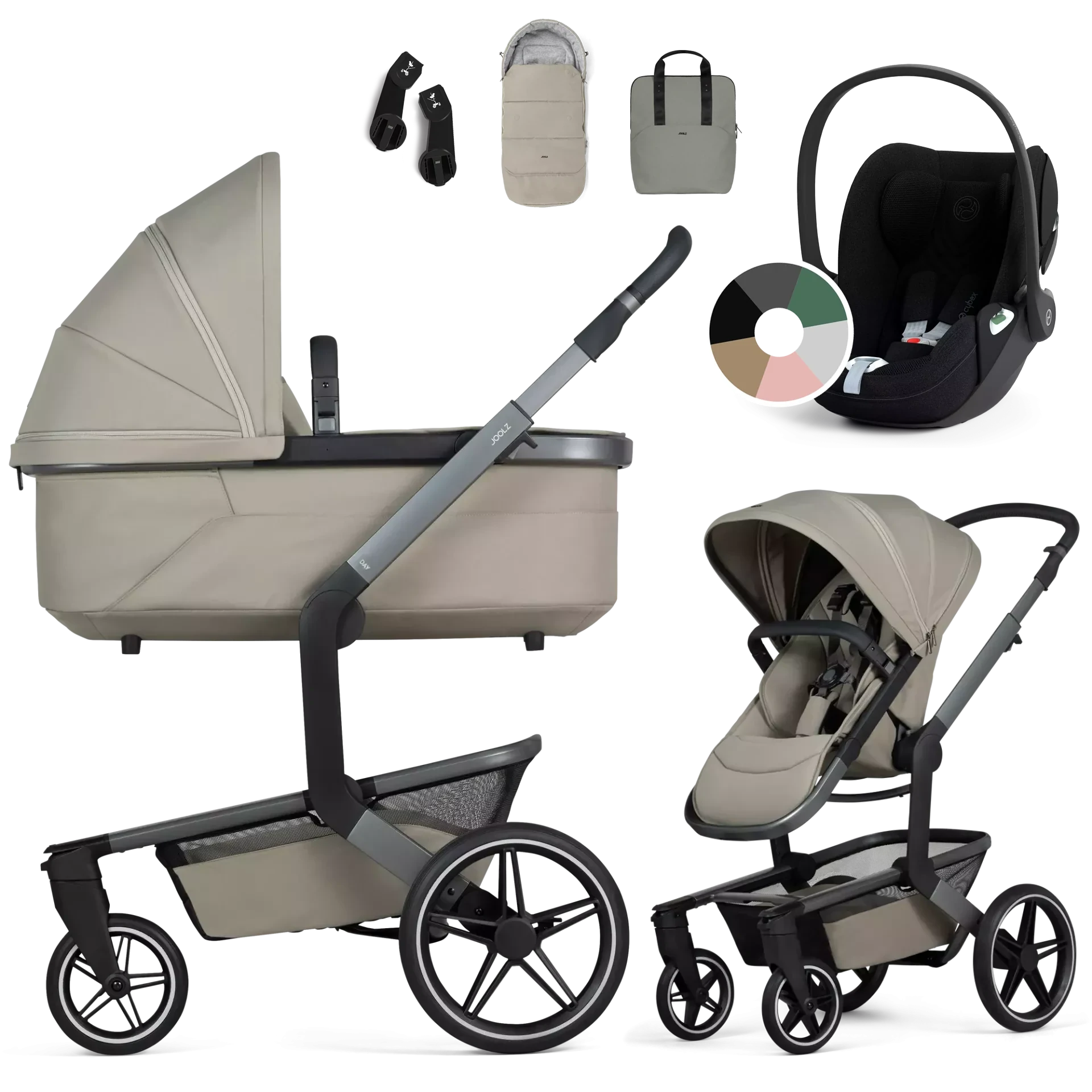 Joolz Day5 + Cybex Cloud T i-Size +GRATISY - 3w1 | Sage Green