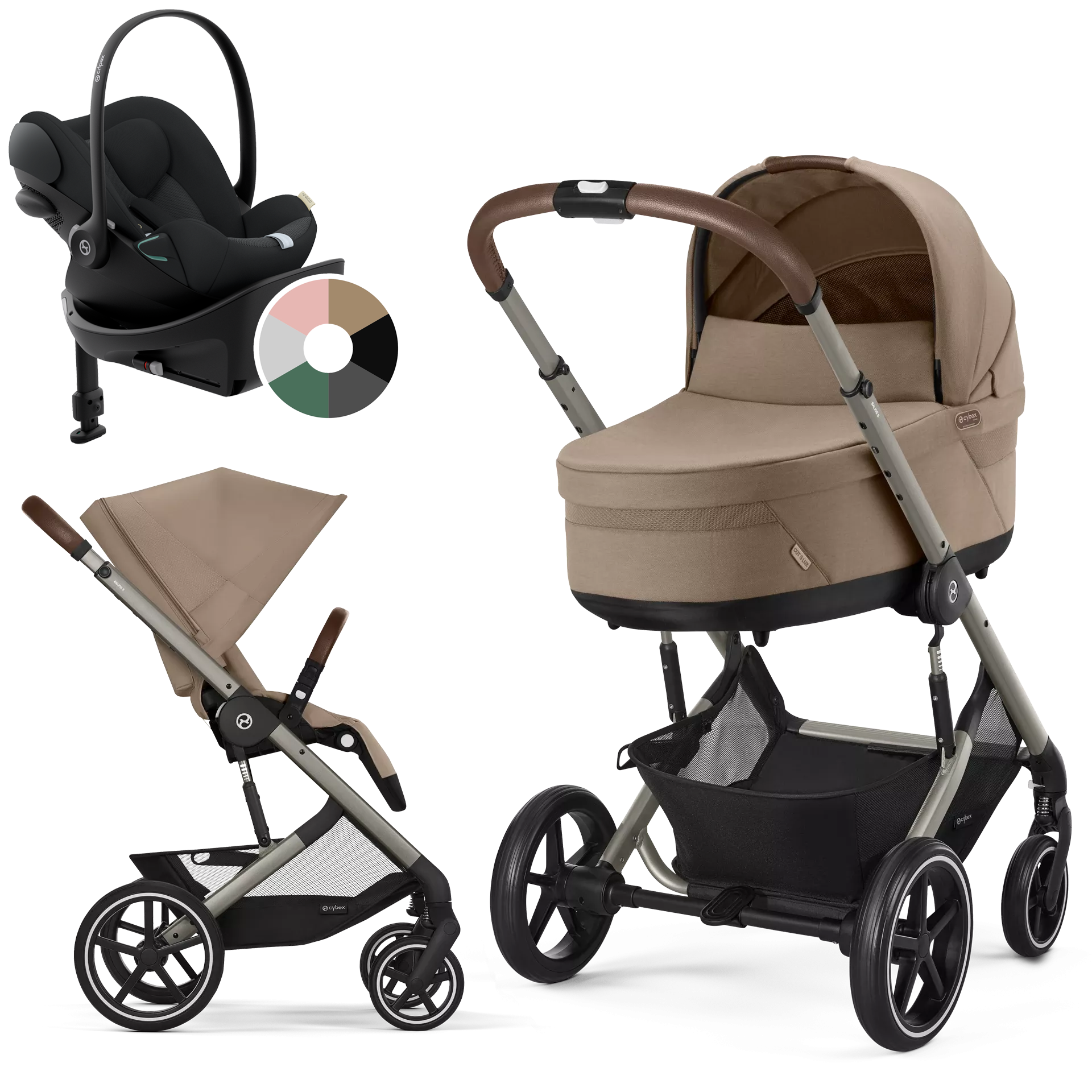 Cybex Balios S Lux + Cybex Cloud G + baza G - 4w1 | Almond Beige