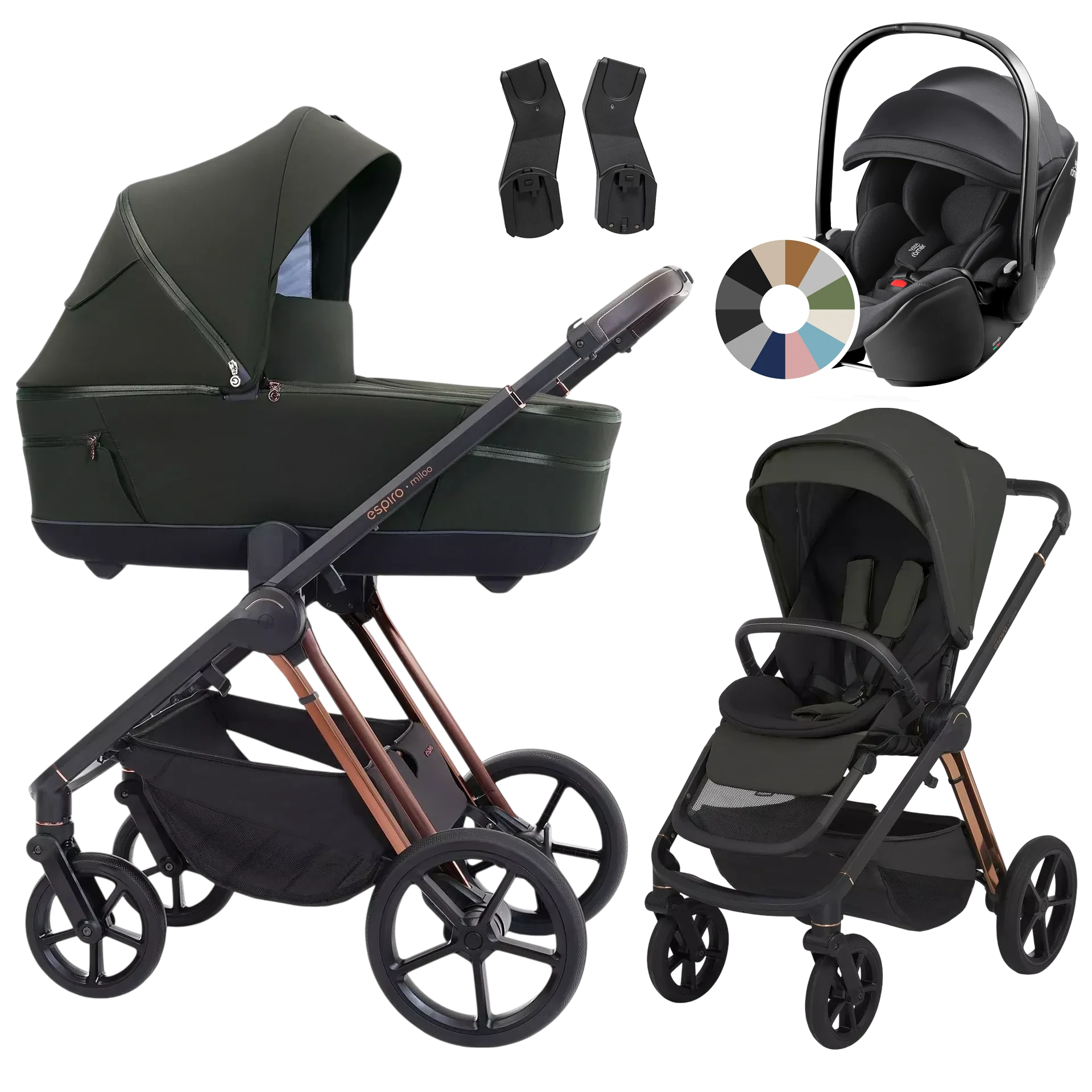 Espiro Miloo + Britax Römer Baby-Safe Pro +GRATIS - 3w1 | 204 Luxury Green