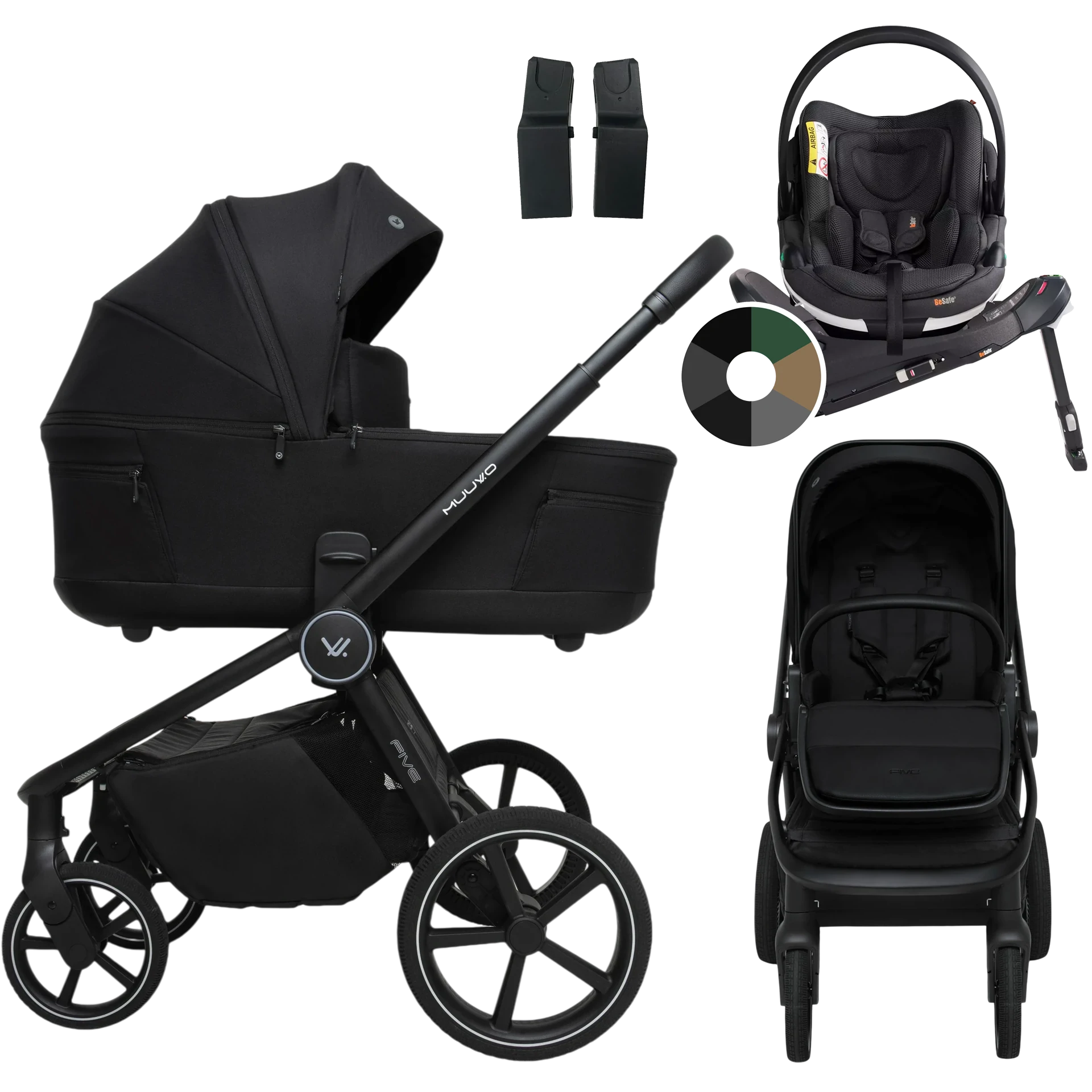 Muuvo Five + BeSafe Go Beyond + baza Beyond +GRATIS - 4w1 | Classic Black