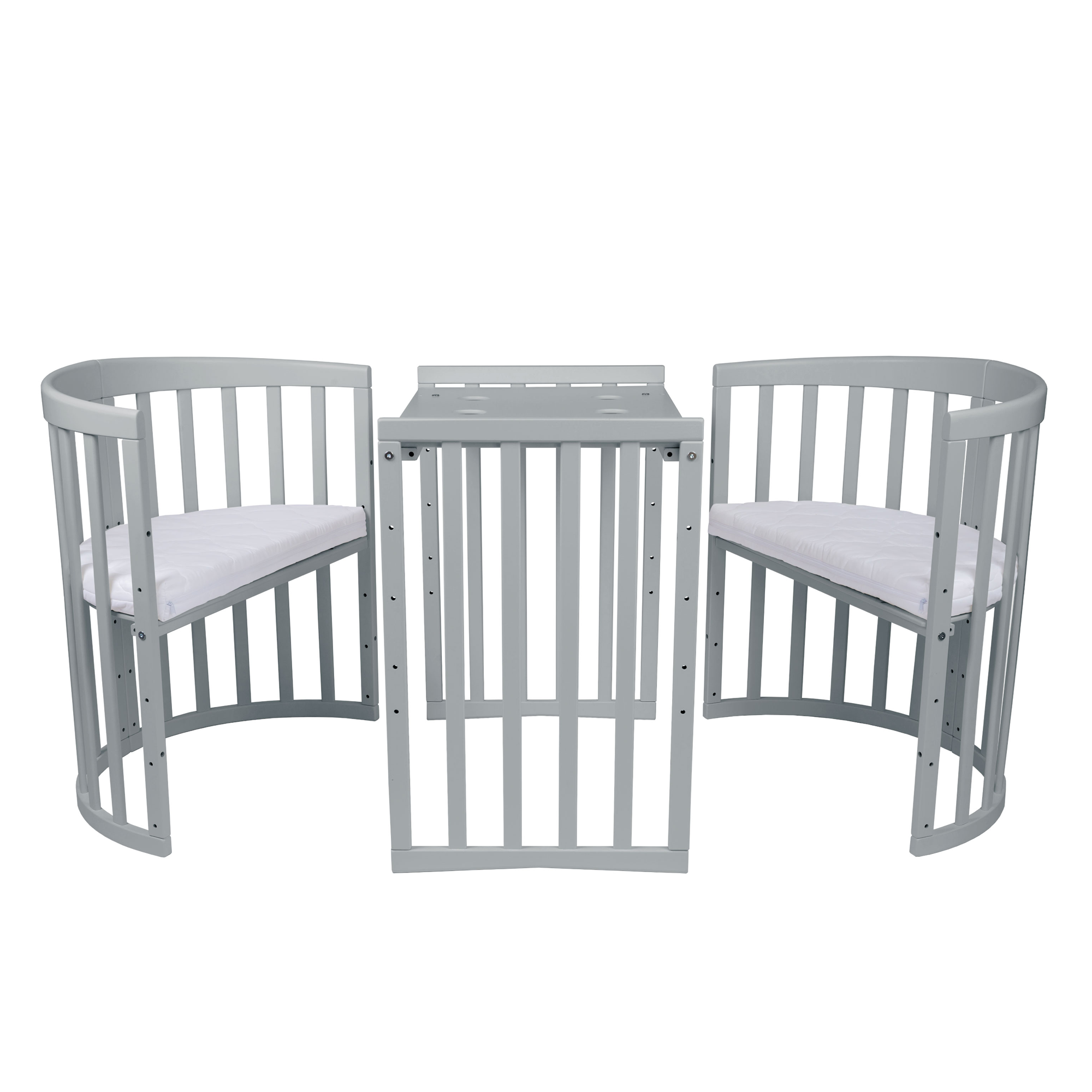Waldin - owalne łóżeczko 7w1 | Grey Waldin - owalne łóżeczko 7w1 | Grey