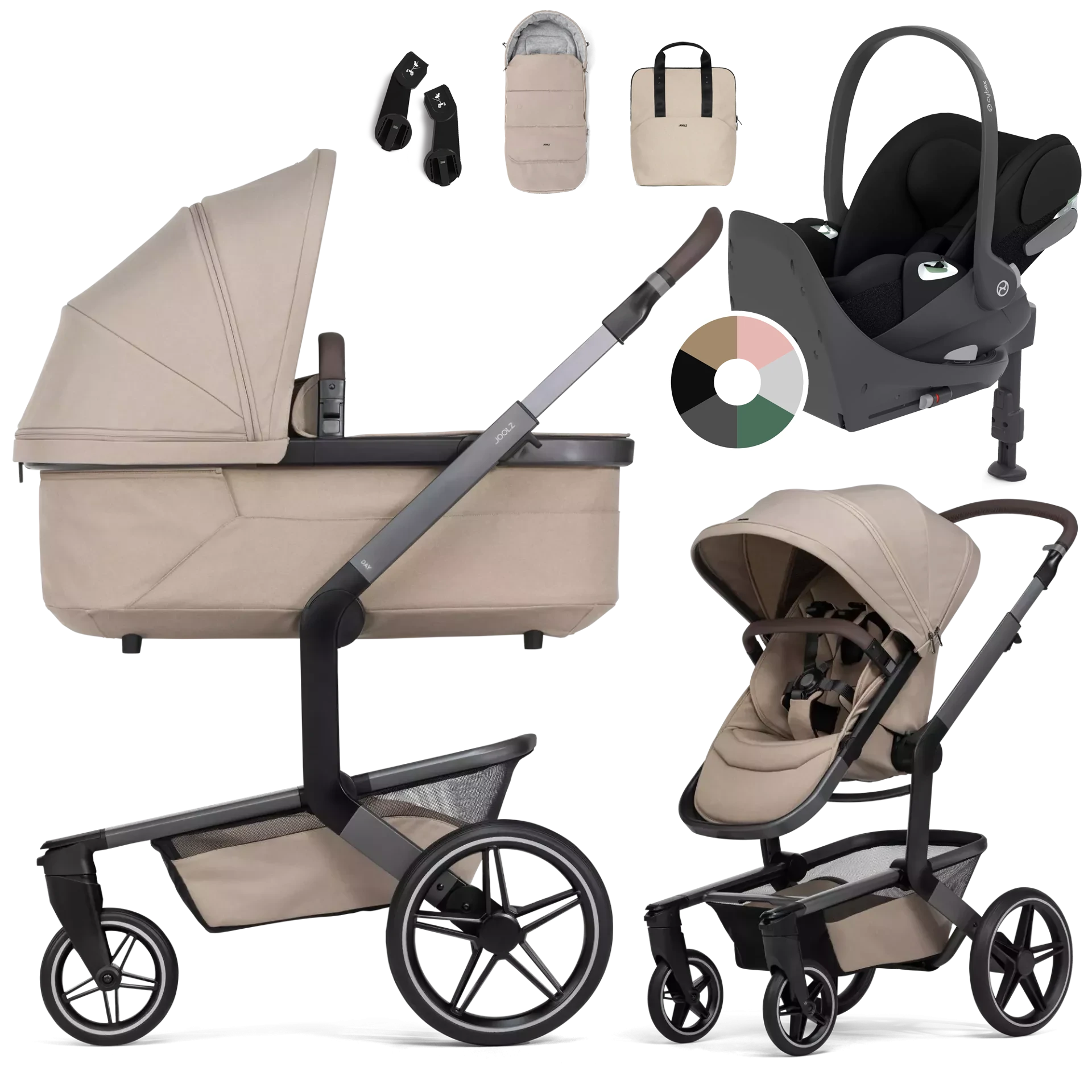 Joolz Day5 + Cybex Cloud T i-Size + baza T +GRATISY - 4w1 | Sandy Taupe