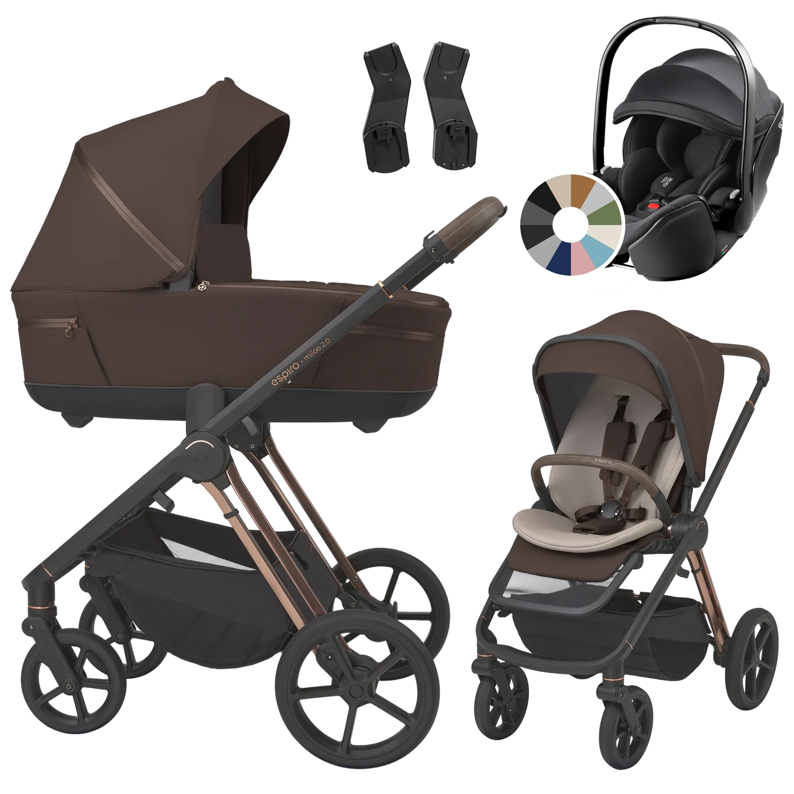Espiro Miloo 2.0 + Britax Römer Baby-Safe Pro +GRATIS - 3w1 | 308 Excellent Chocolate