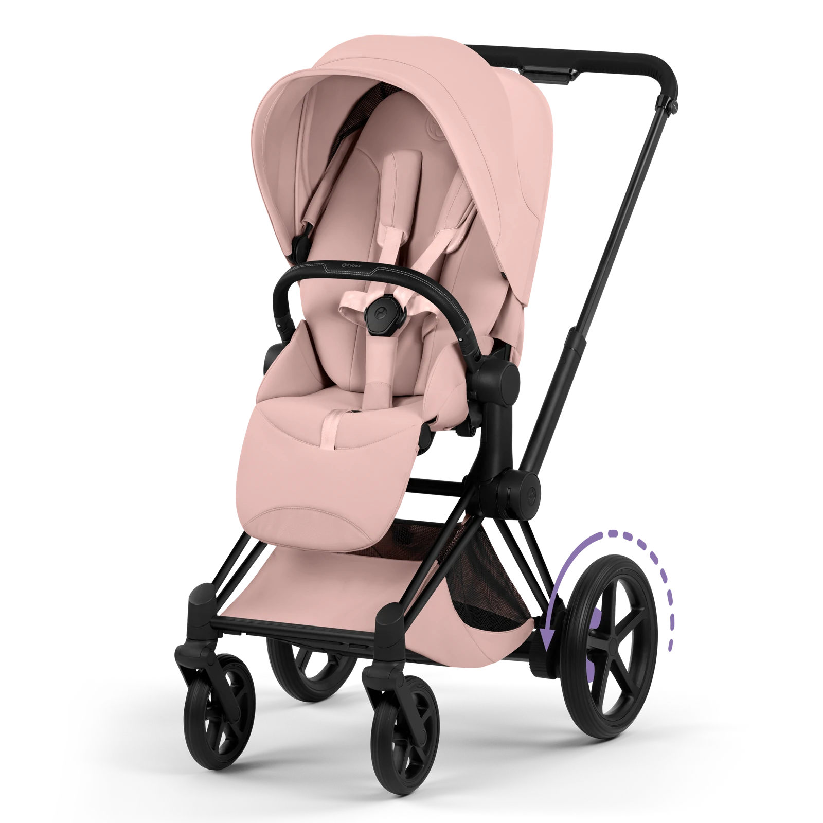 Cybex e-Priam 5.0 - wózek 2w1 | Peach Pink - Matt Black (Style)
