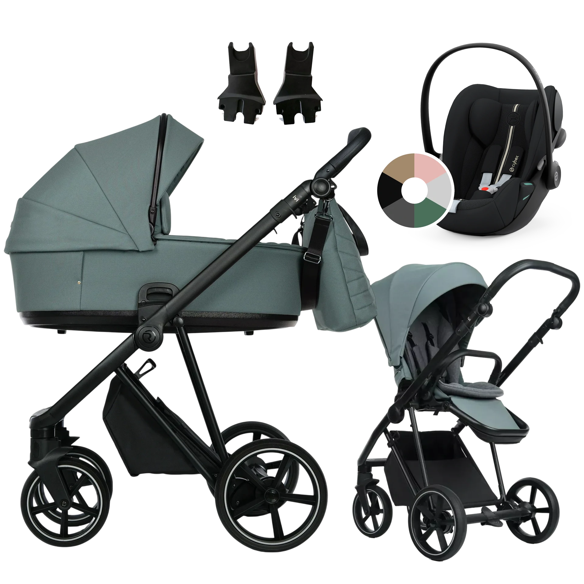Roan Ivi 2.0 + Cybex Cloud G i-Size +GRATIS - 3w1 | Pine Green Black