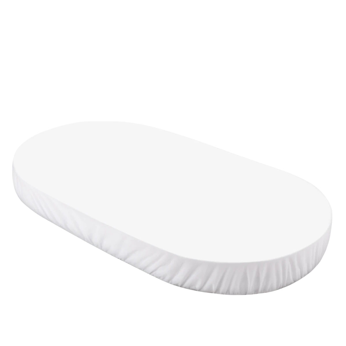 Prześcieradło duże do owalnego łóżeczka Waldin 7w1 | White